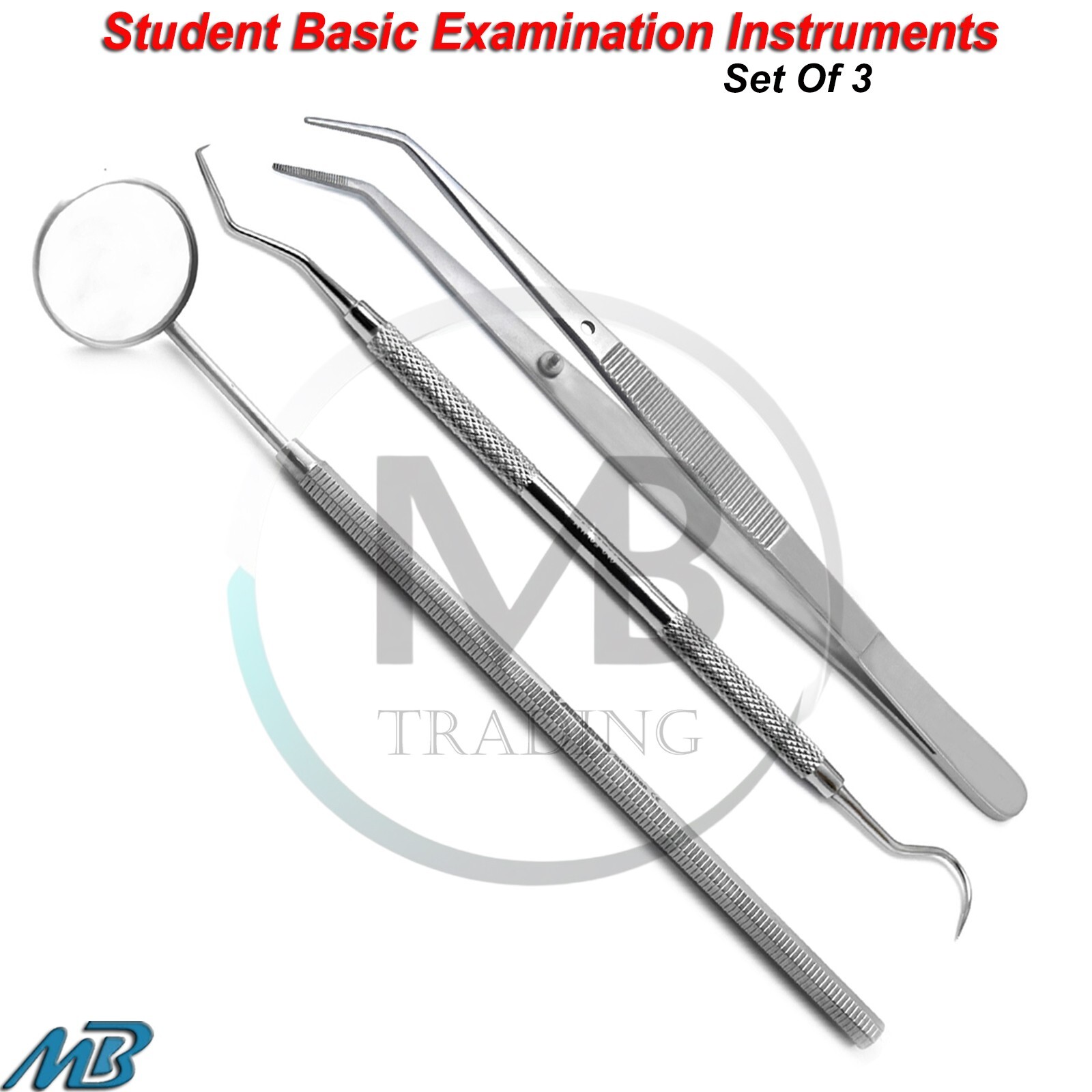 Dental London College Tweezer Explorer 23/17 Teeth Pick Cleaning Examination Set