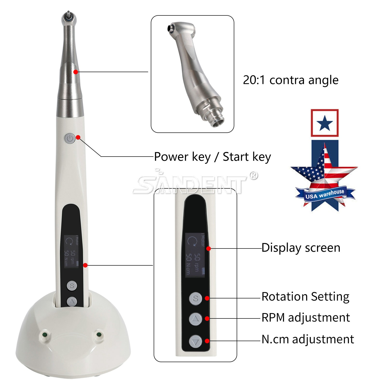 Dental Electric Wireless Torque Driver Implant Tool Kit Small Automatic 10-50N