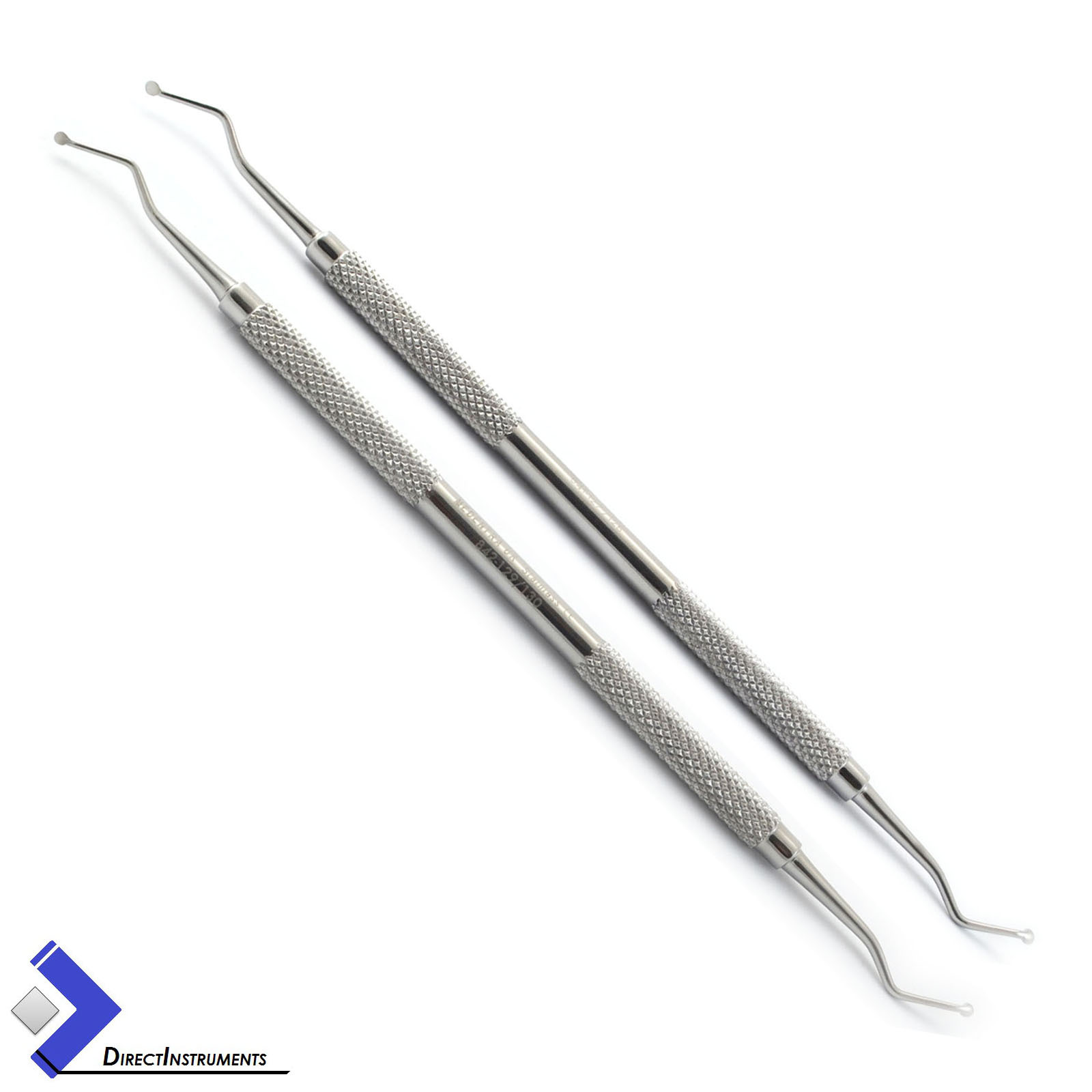 2PCS DENTAL SPOON EXCAVATORS 127/128, 129/130 1.8MM 2MM RESTORATIVE CAVITY TOOLS