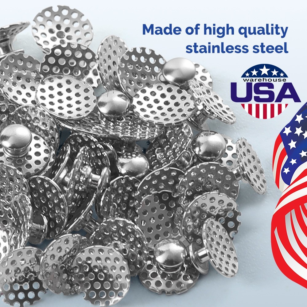 AZDENT Dental Orthodontic Bondable Lingual Buttons with Hole Round Base