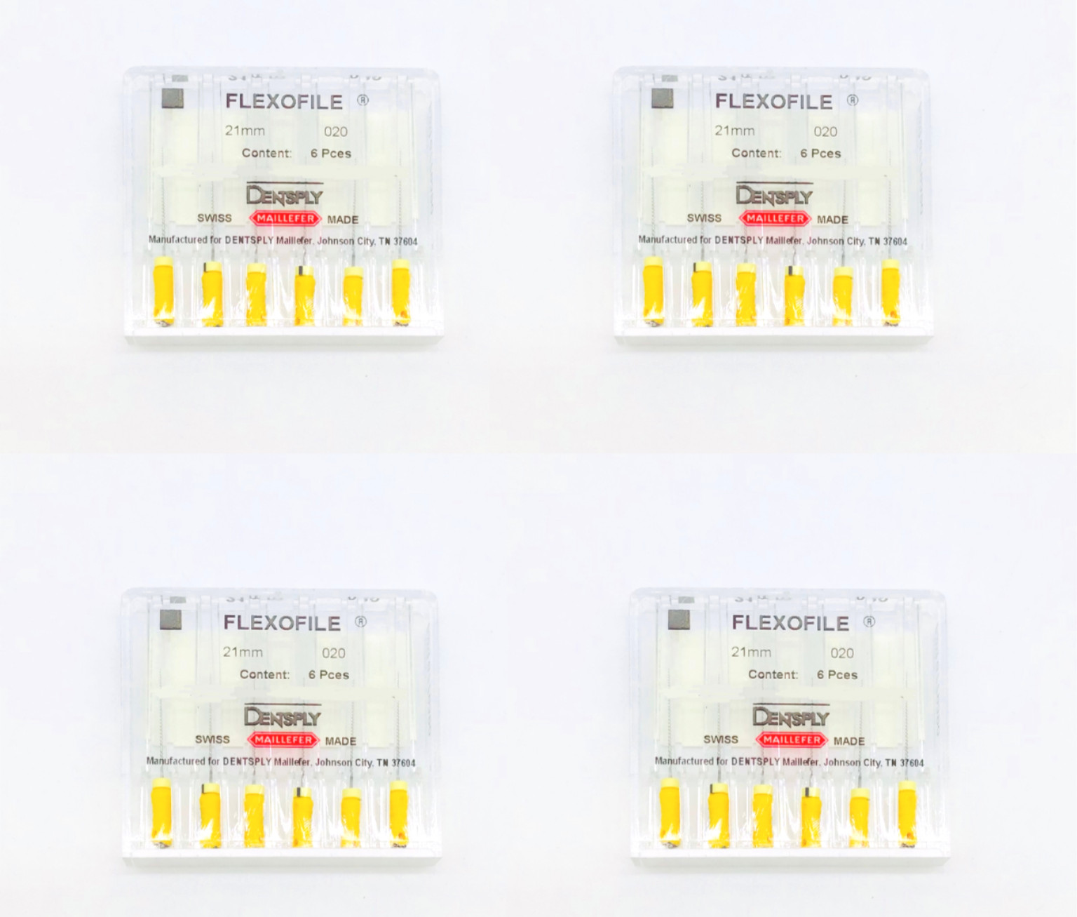 Dentsply 6713011 FlexoFile 21mm 020 – Pack of 6 – LOT of 4 – NEW