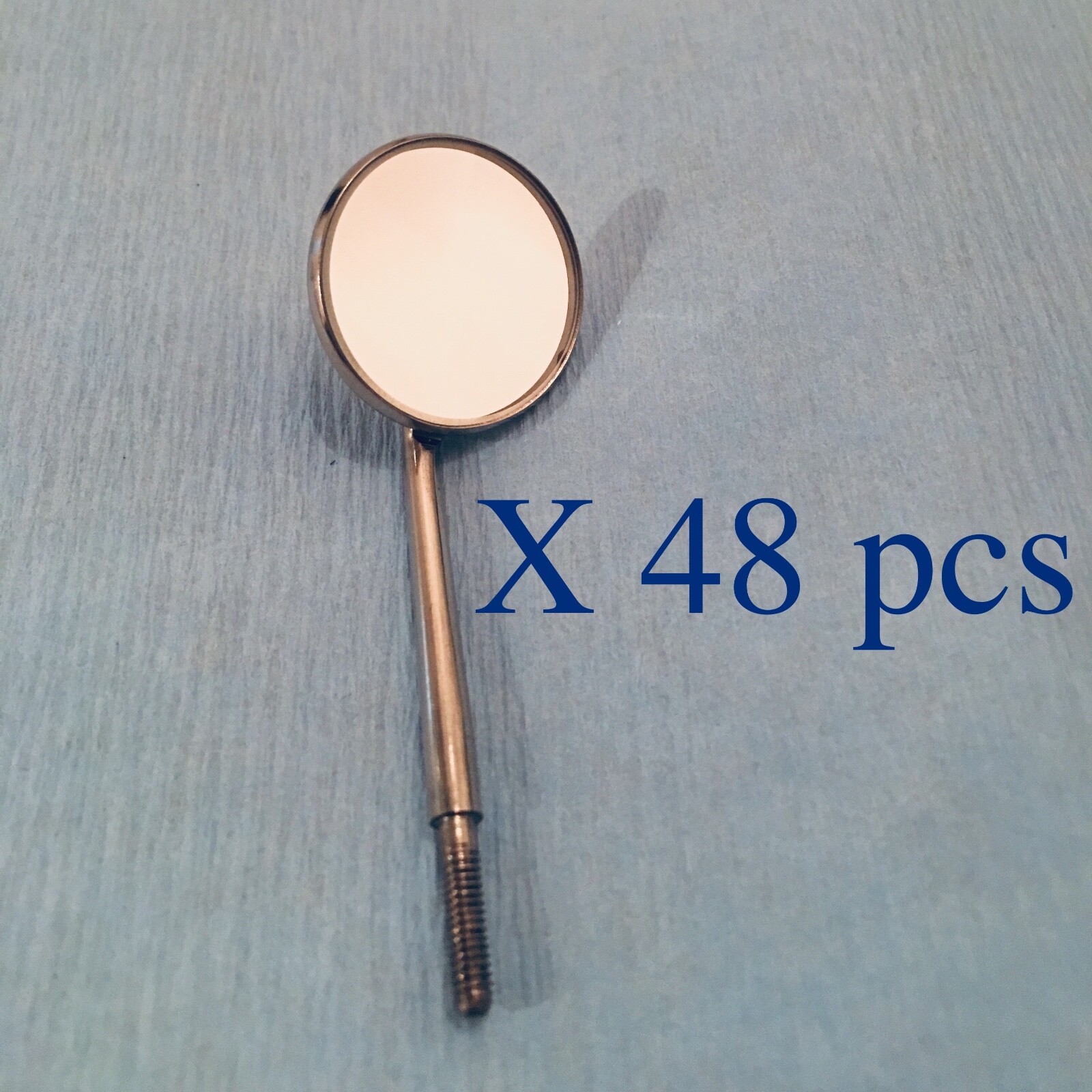 48 Pieces Dental Stainless Steel Mouth Mirrors 5# Cone Socket Autoclaveable