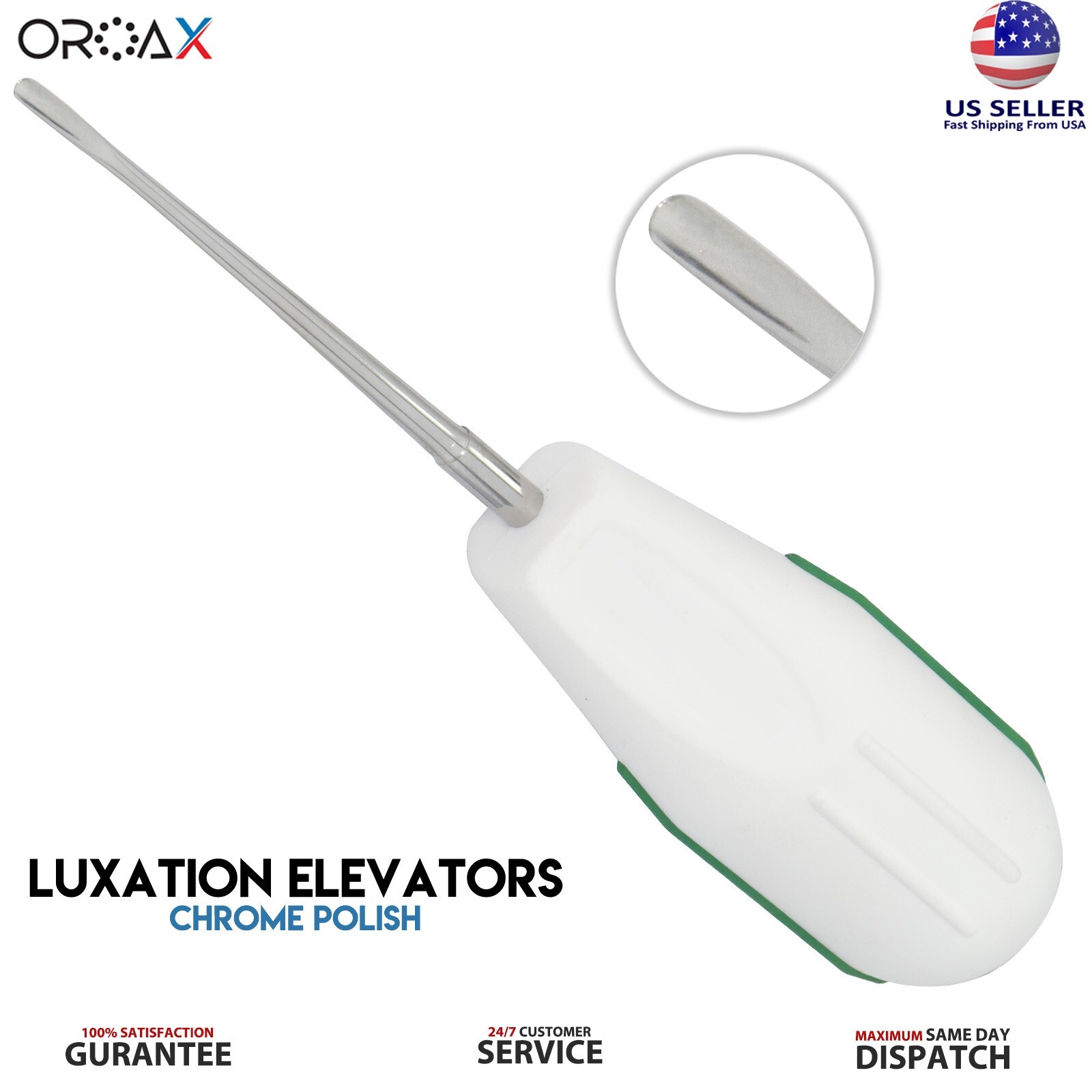10 Pcs white Dental Root Elevators Oral Surgery PDL Luxating Tooth loosening