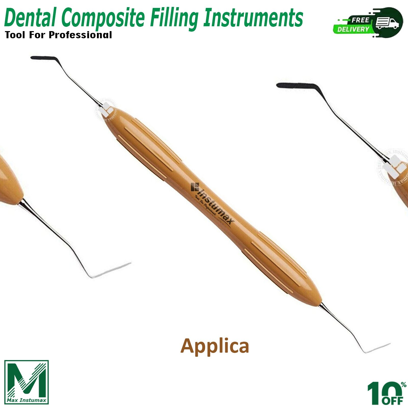 10Pcs Dental Arte Composite Filling Instruments Silicone Handle Colorful Set