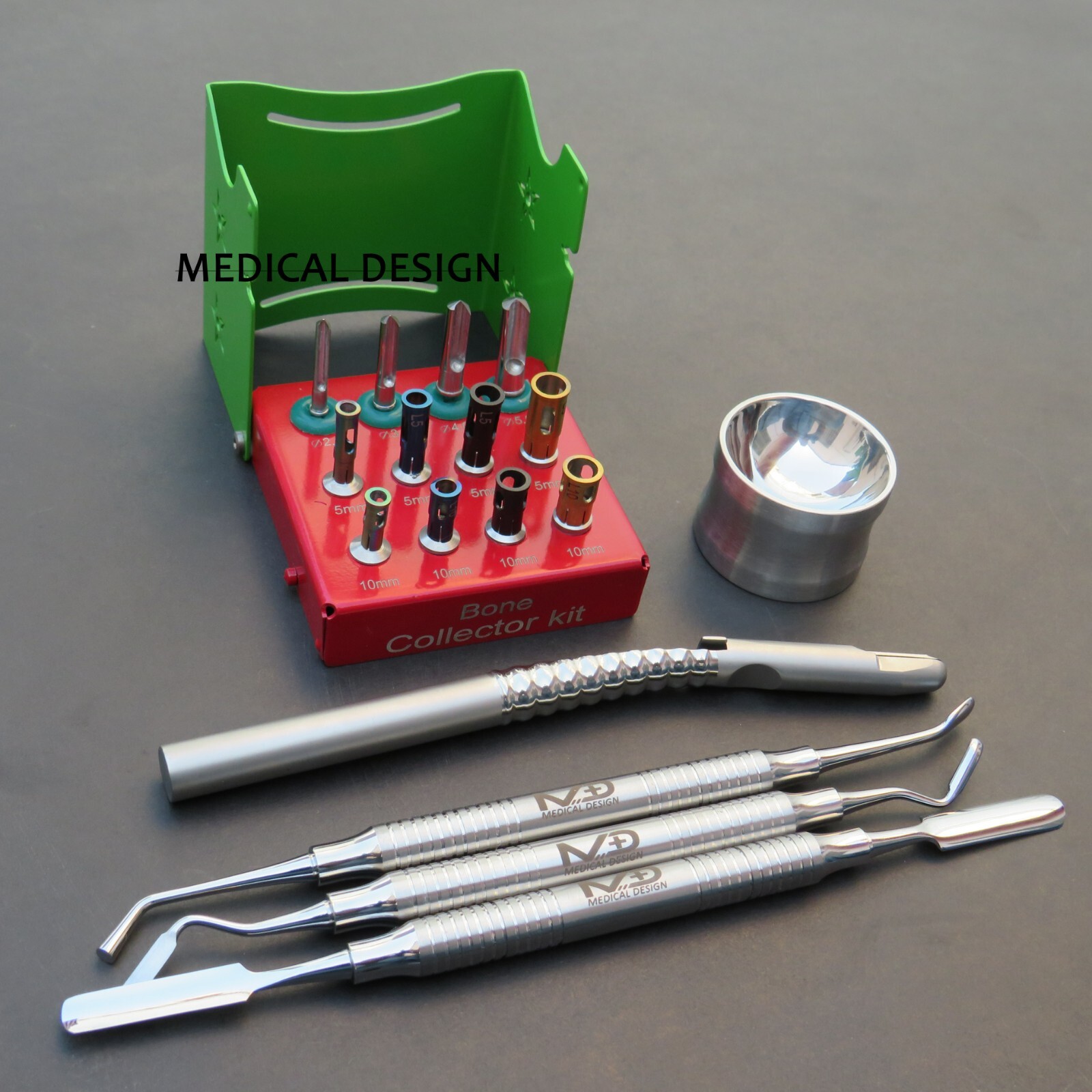 New Dental Bone Collector Kit Dental Bur Drills Kit Dental Implant Scraper FREE
