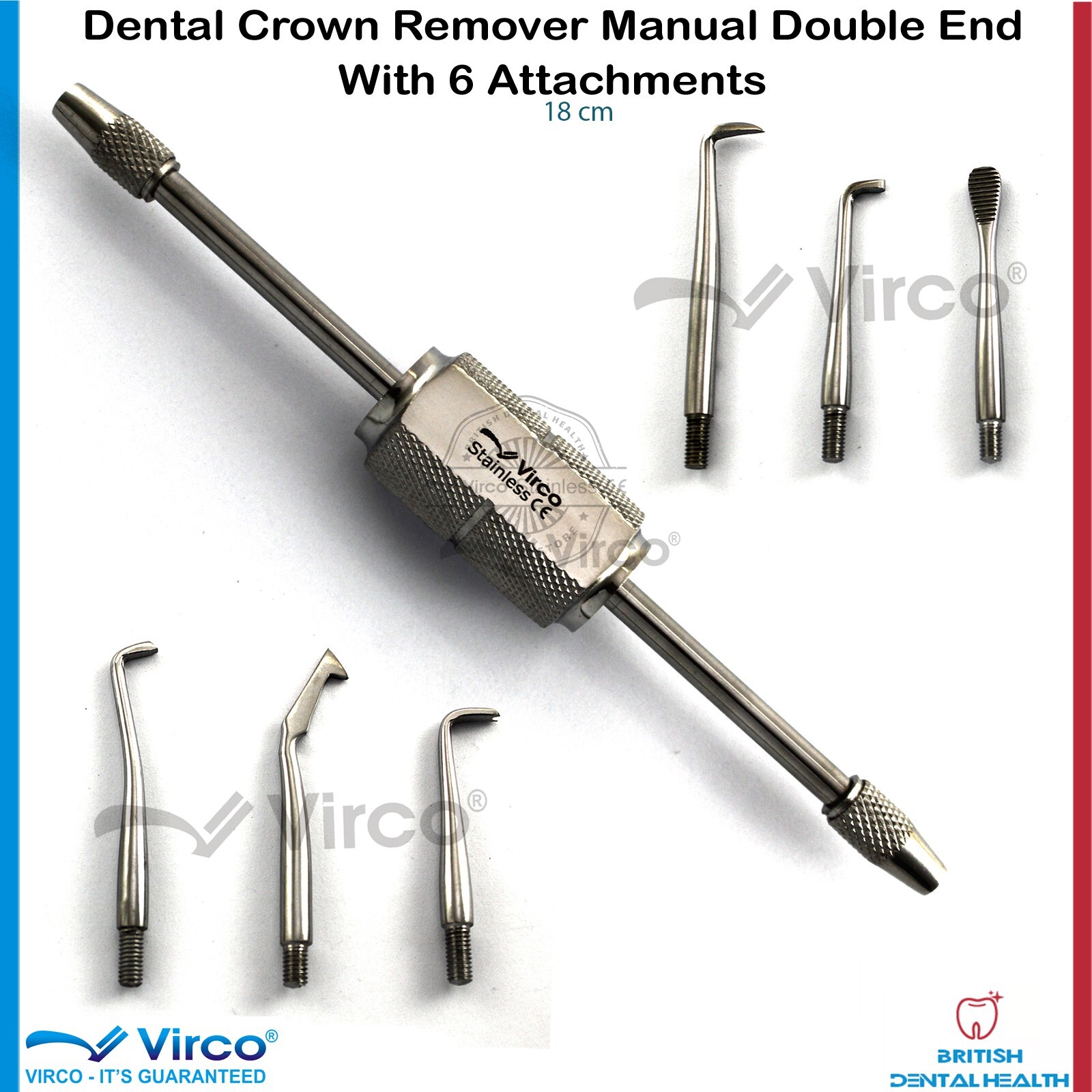 New Manual Dental Crown Bridges Remover Kit Double End Dentist Lab Equipment