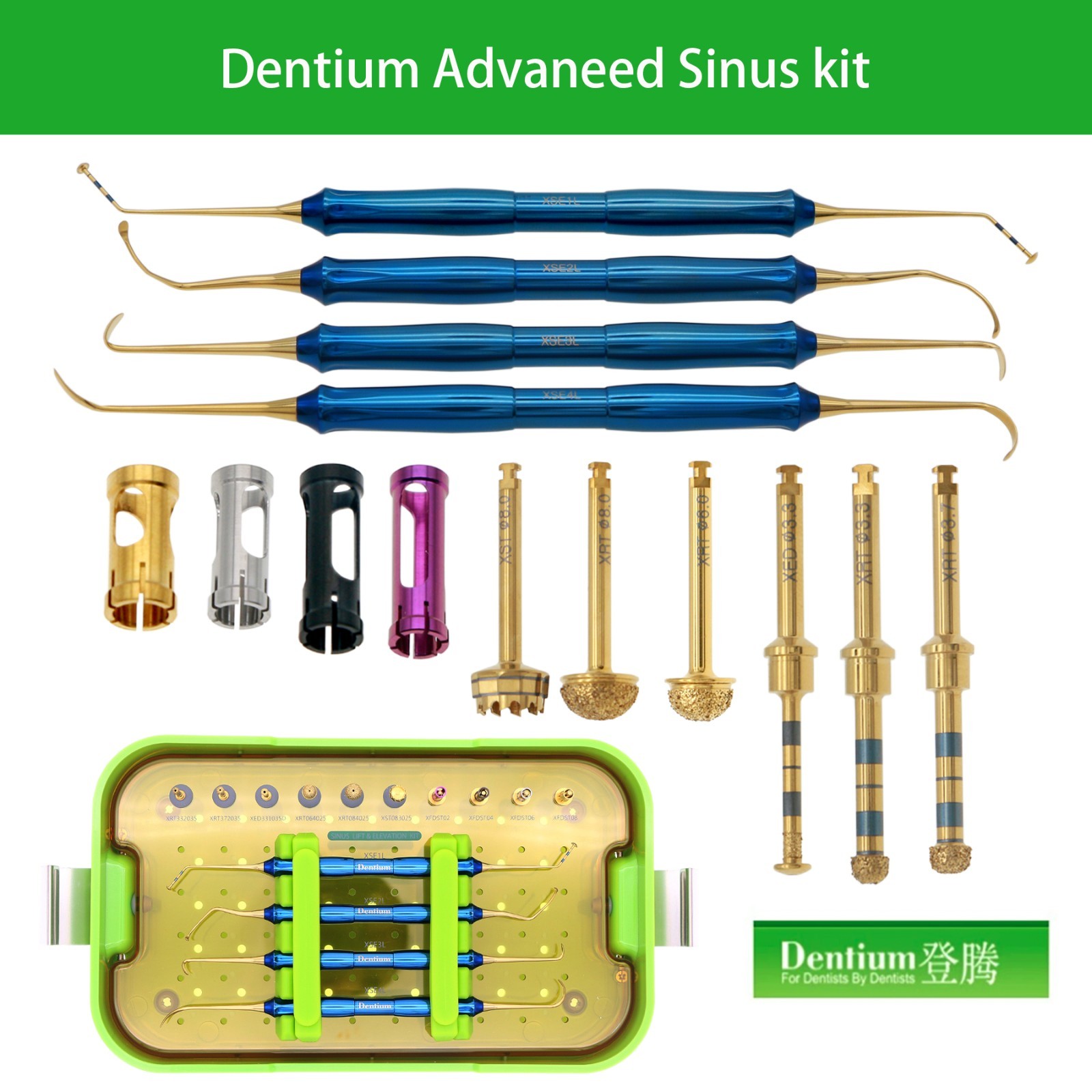 DASK Dental Sinus Lift Kit Lateral Crestal Drills Stoppers Elevation Instruments
