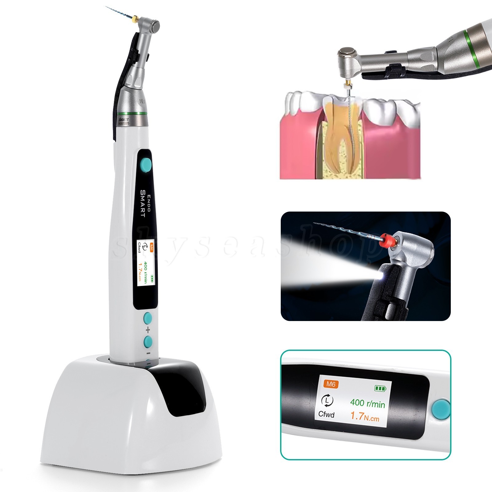 Dental LED Endo Motor 16:1 Contra Angle / 2in1 Apex Locator Root Canal / Files