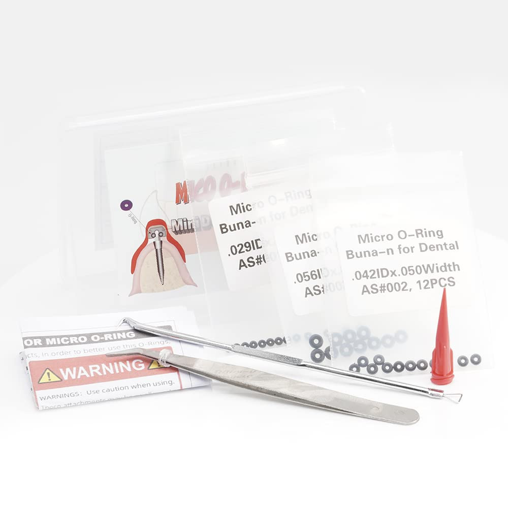 O-Ring, Buna-N, Tool Kit with 3 Convenient Sizes, Replacement for Mini Dental Im