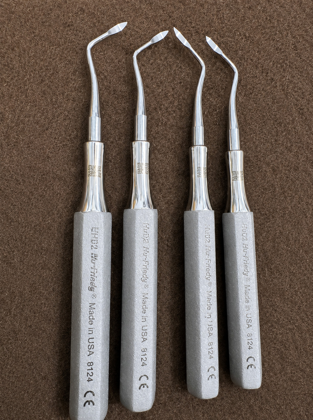 Lot of 4 Hu-Friedy EHB2 EHB3 Heidbrink Dental Root Elevators Stainless Steel