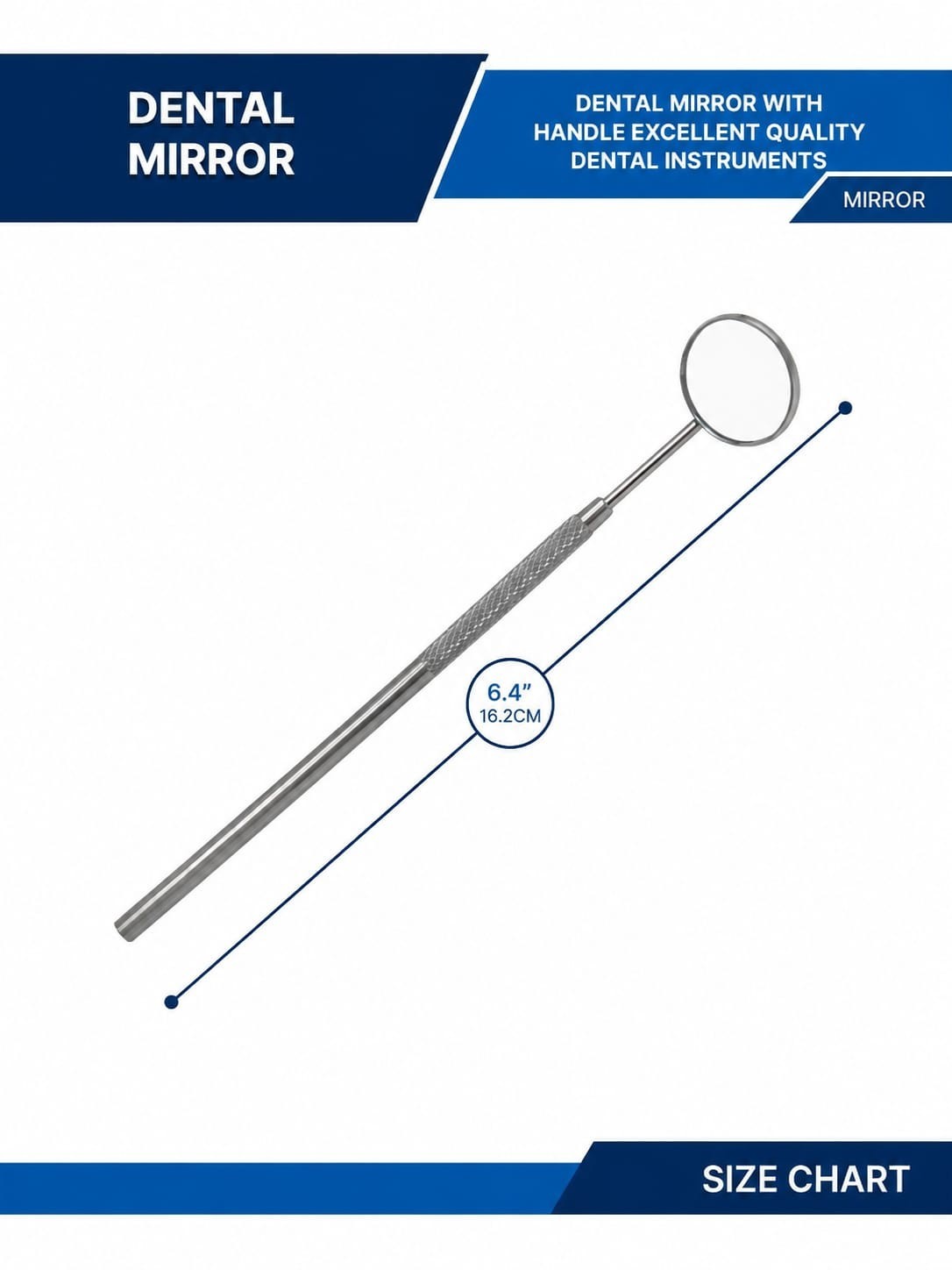 12 Pcs Dental Mouth Mirror #5 w/Handle Dental Instruments Stainless German Grade