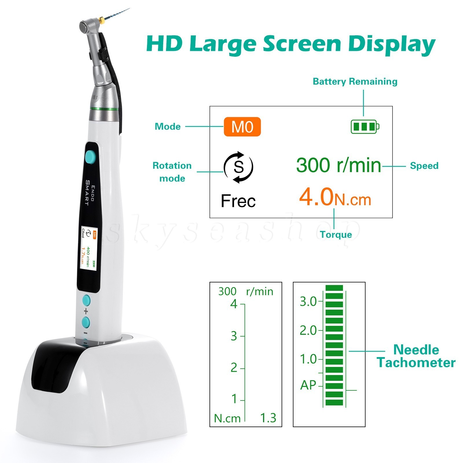 Dental LED Endo Motor 16:1 Contra Angle / 2in1 Apex Locator Root Canal / Files