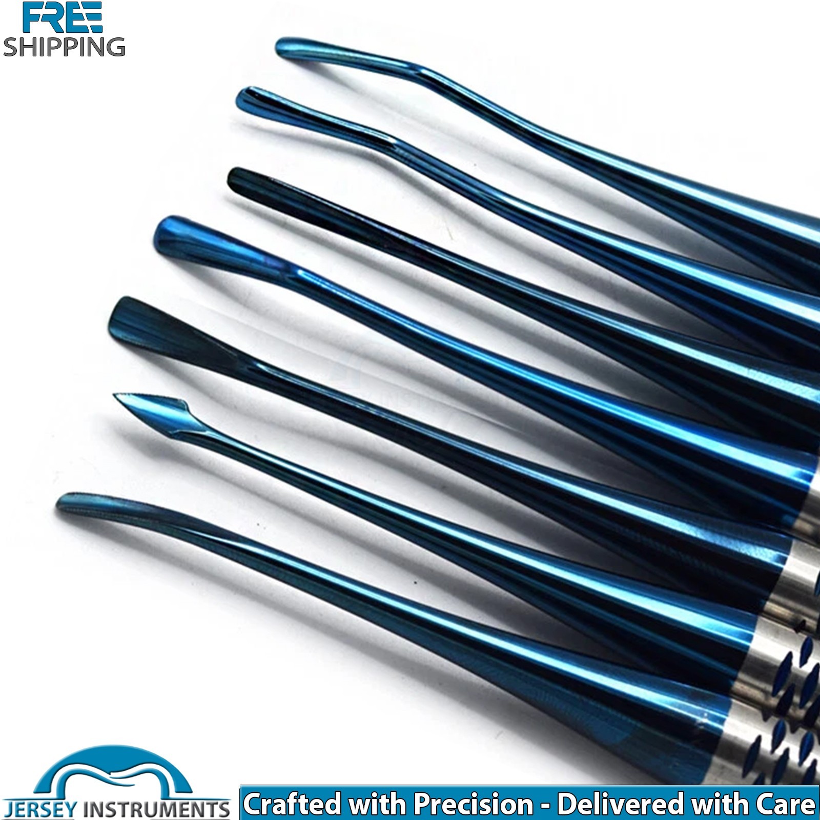 Set of 7 PDL Dental Elevators Periodontal Ligament Extraction Oral Surgery Tools