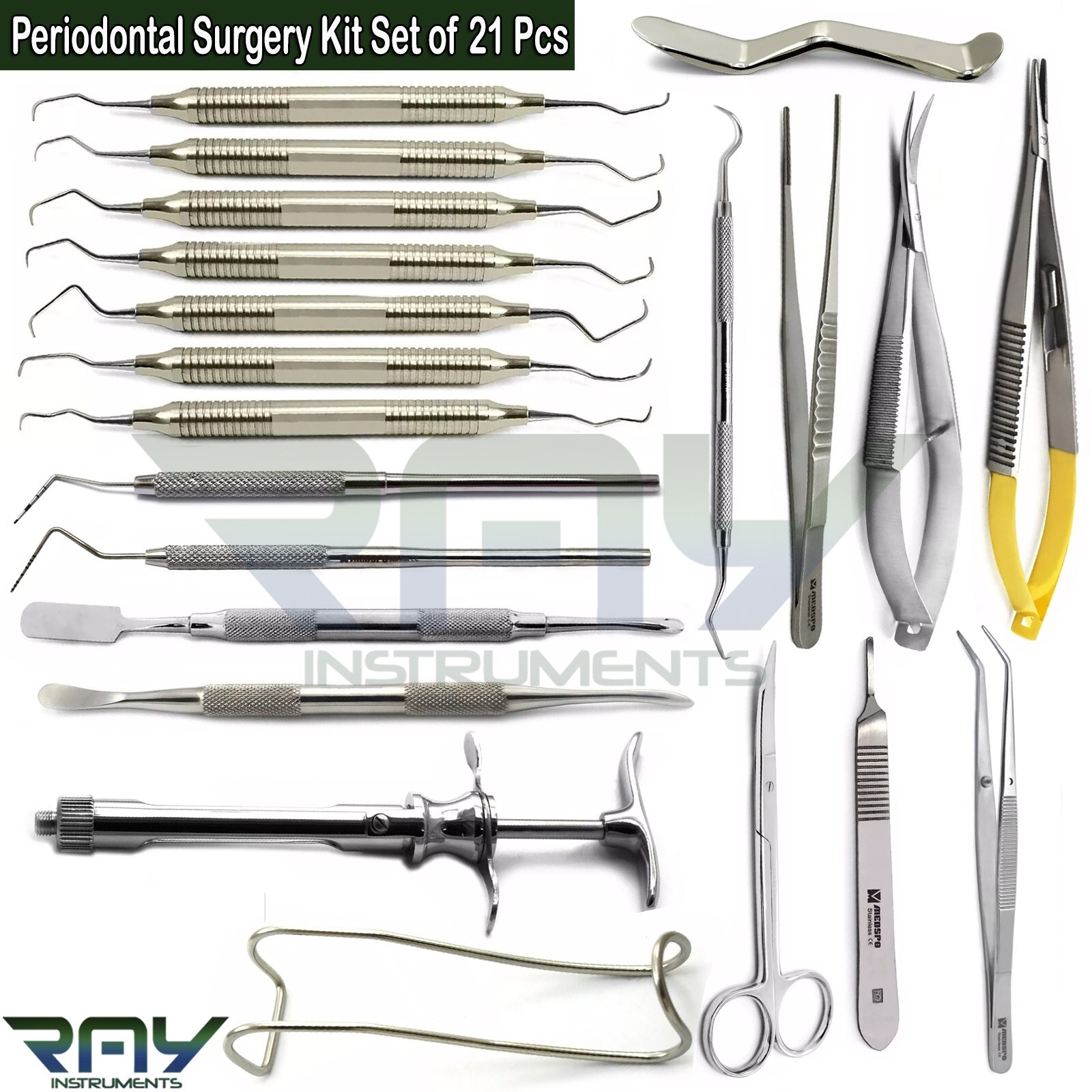 Periodontal Instruments Kit Dental Implants Surgical Scissors Dentist Scalers CE