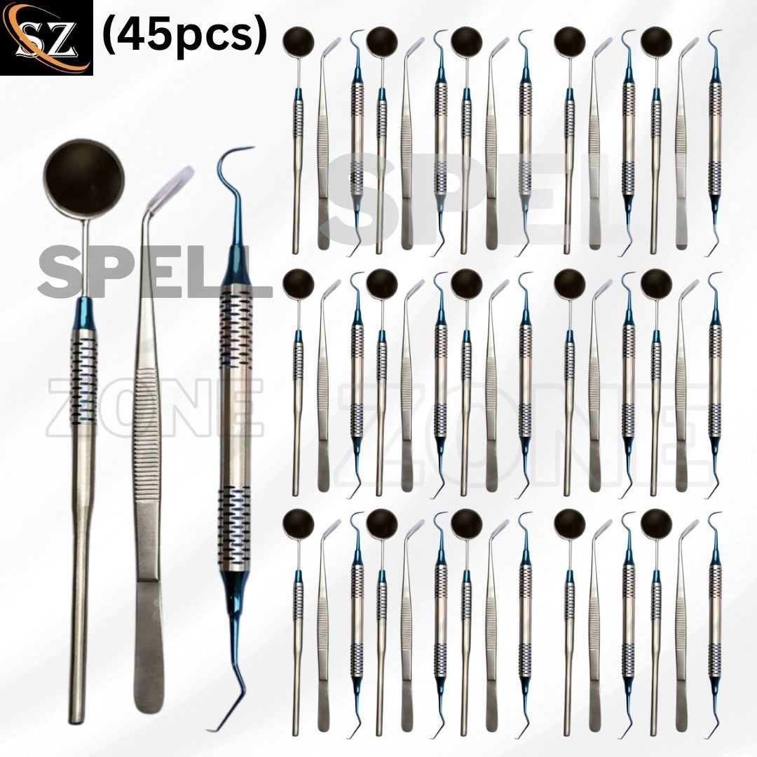 45pcs Basic Tc Dental Examination Set Stainless steel Rainbow German grade