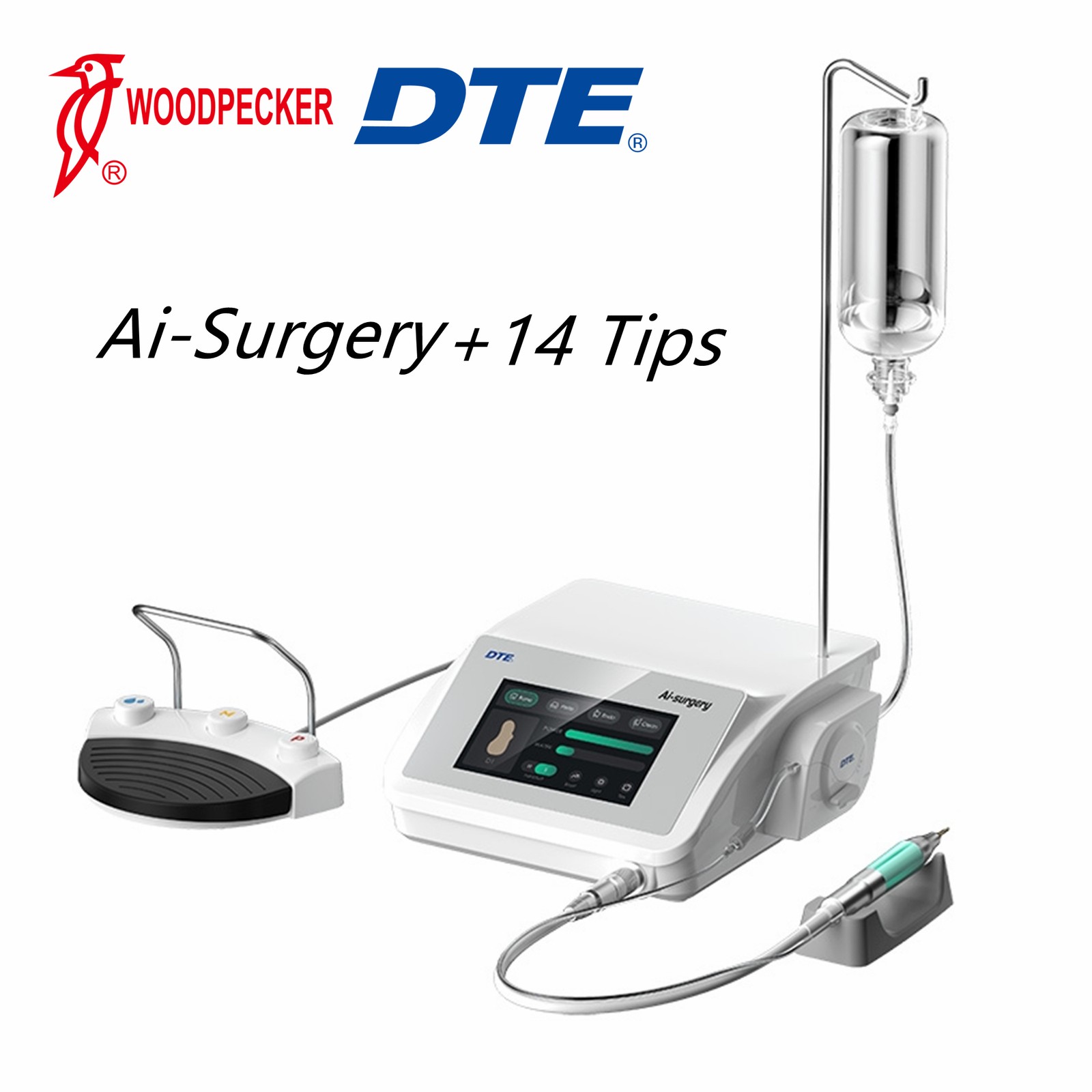Woodpecker Ai Piezo Surgery Piezo Bone Cutter W/ 2 x LED Handpiece 14 Tips Kit