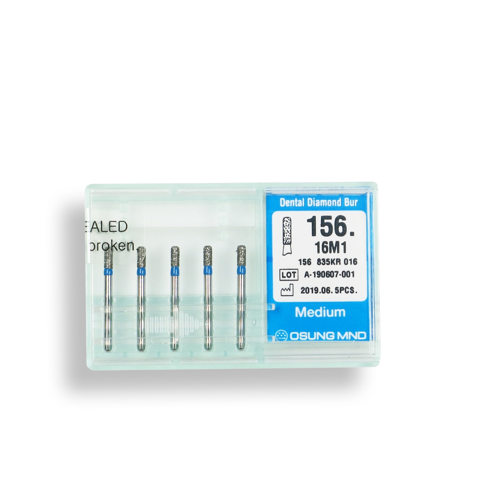Cylindrical Rounded Edge 1.6 mm Dia Medium Diamond Bur 5/PK [1735-156.16M1]