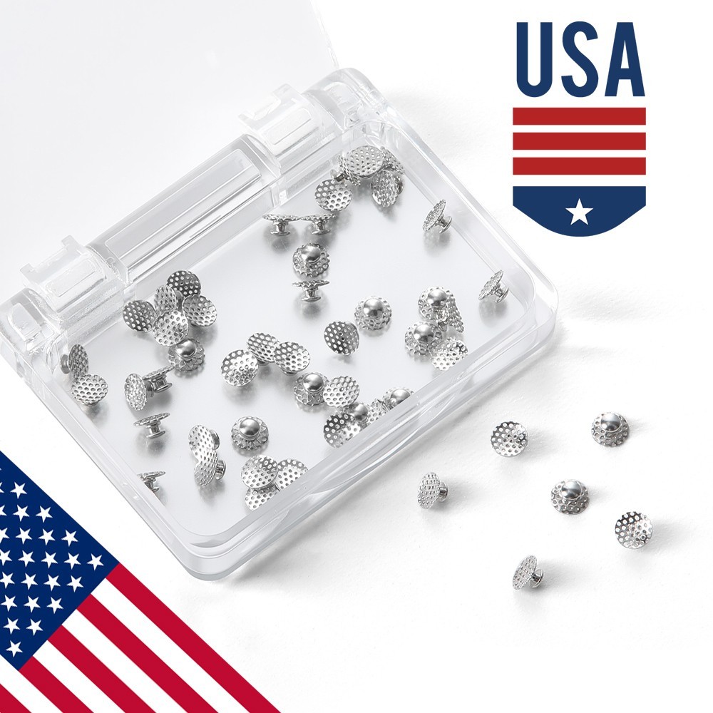 AZDENT Dental Orthodontic Bondable Lingual Buttons with Hole Round Base