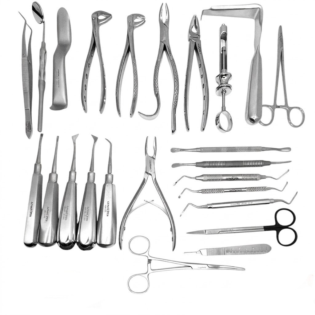 Pro-Grade Dental Extraction Forceps & Elevators Kit – 24pc Oral Surgery Set