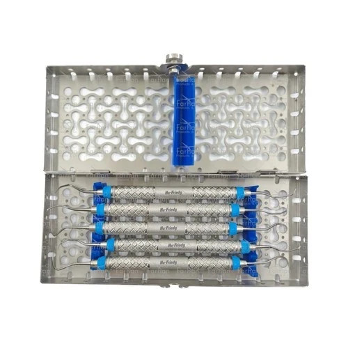 Hu-Friedy Dental Hygiene Instruments Set of 5 w/Green Sterilization Cassette