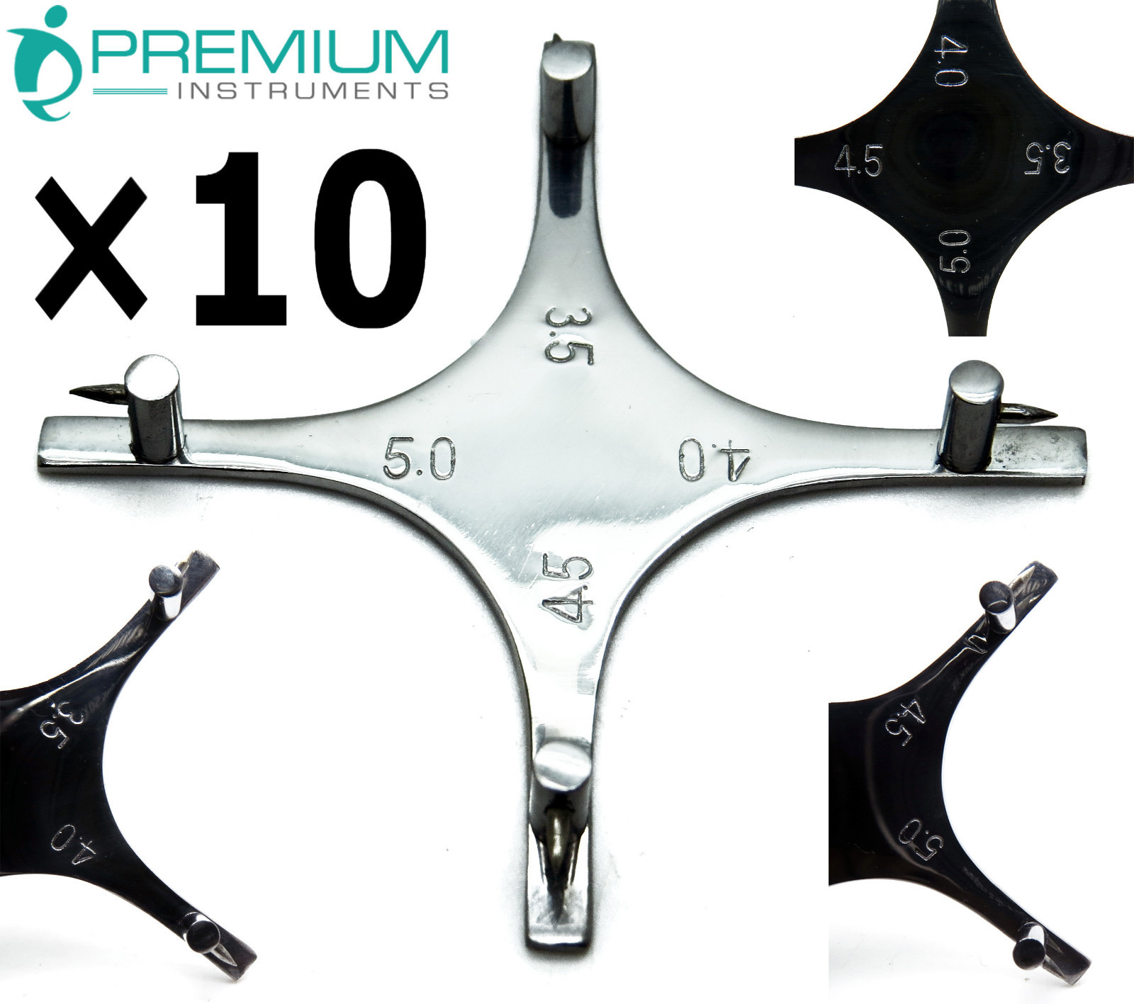 10 Pcs Dental Orthodontics Height Measuring Boone Gauge Instruments