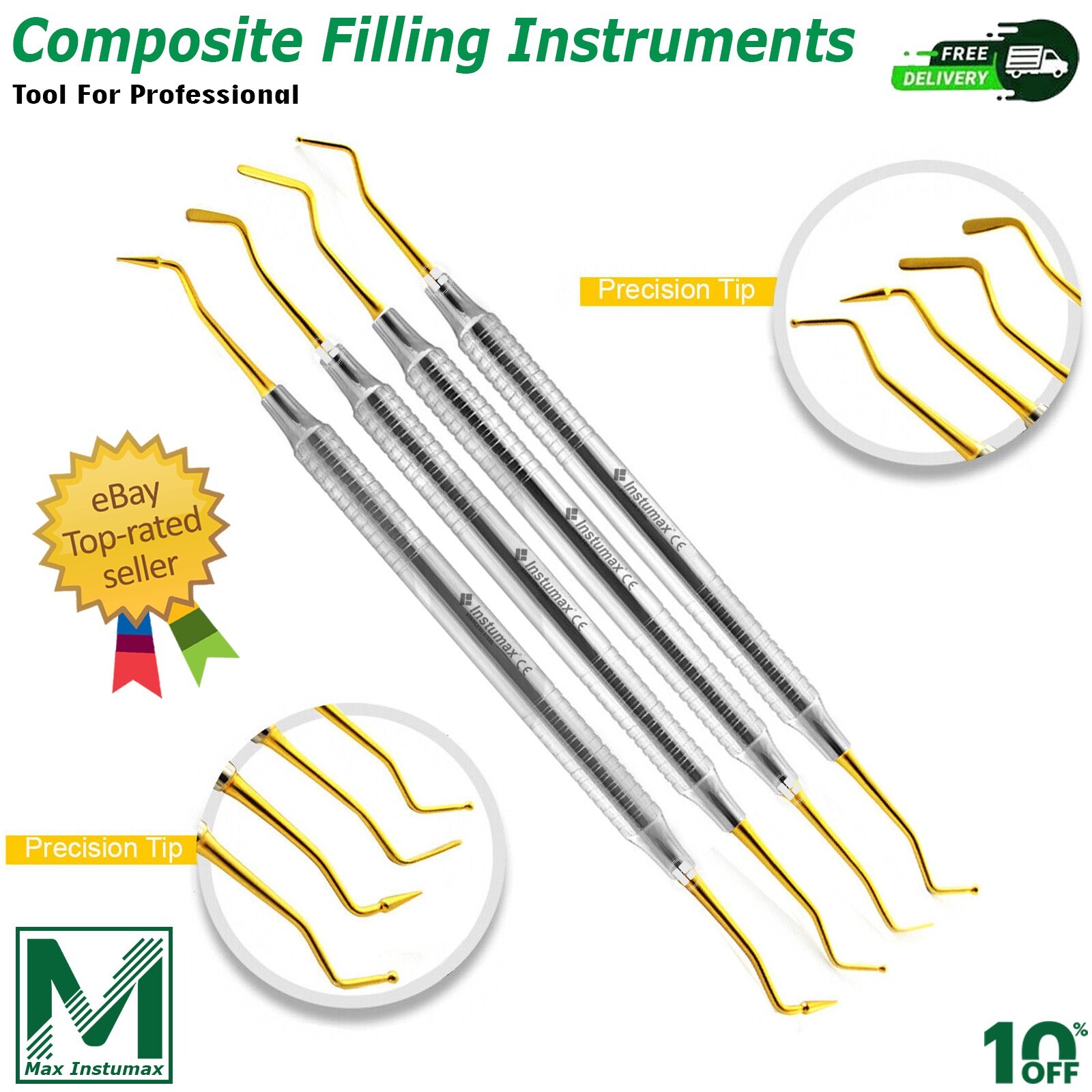 Composite Instruments Filling Heideman Spatulas Flat Plastic Mixing Burnisher CE
