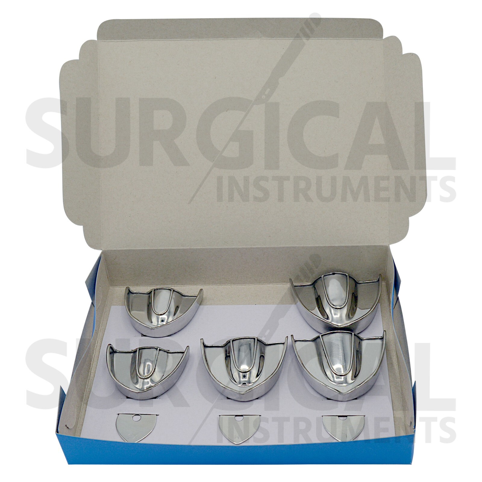 10 Metal Dental Impression Tray set Solid Upper & Lower Denture Instruments NEW