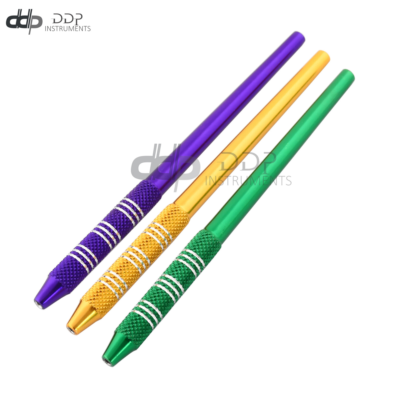 Lot Of 3 Pieces Dental Mouth Mirror Handle 4.5” Gold+Green+Purple Color DN-2300