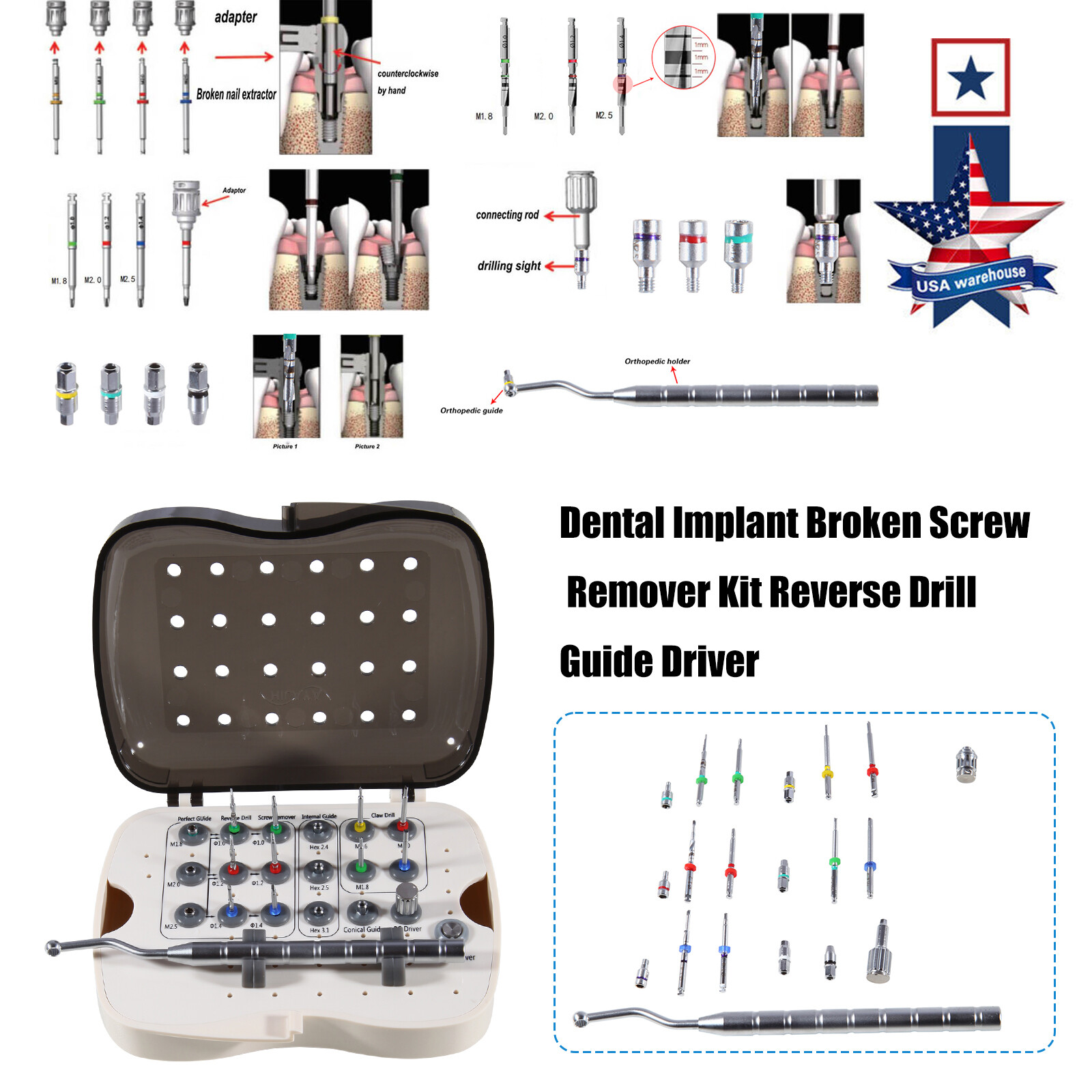 Dental Implant Broken Screw Remover Kit Surgical Tool Instrument NeoBiotech SR