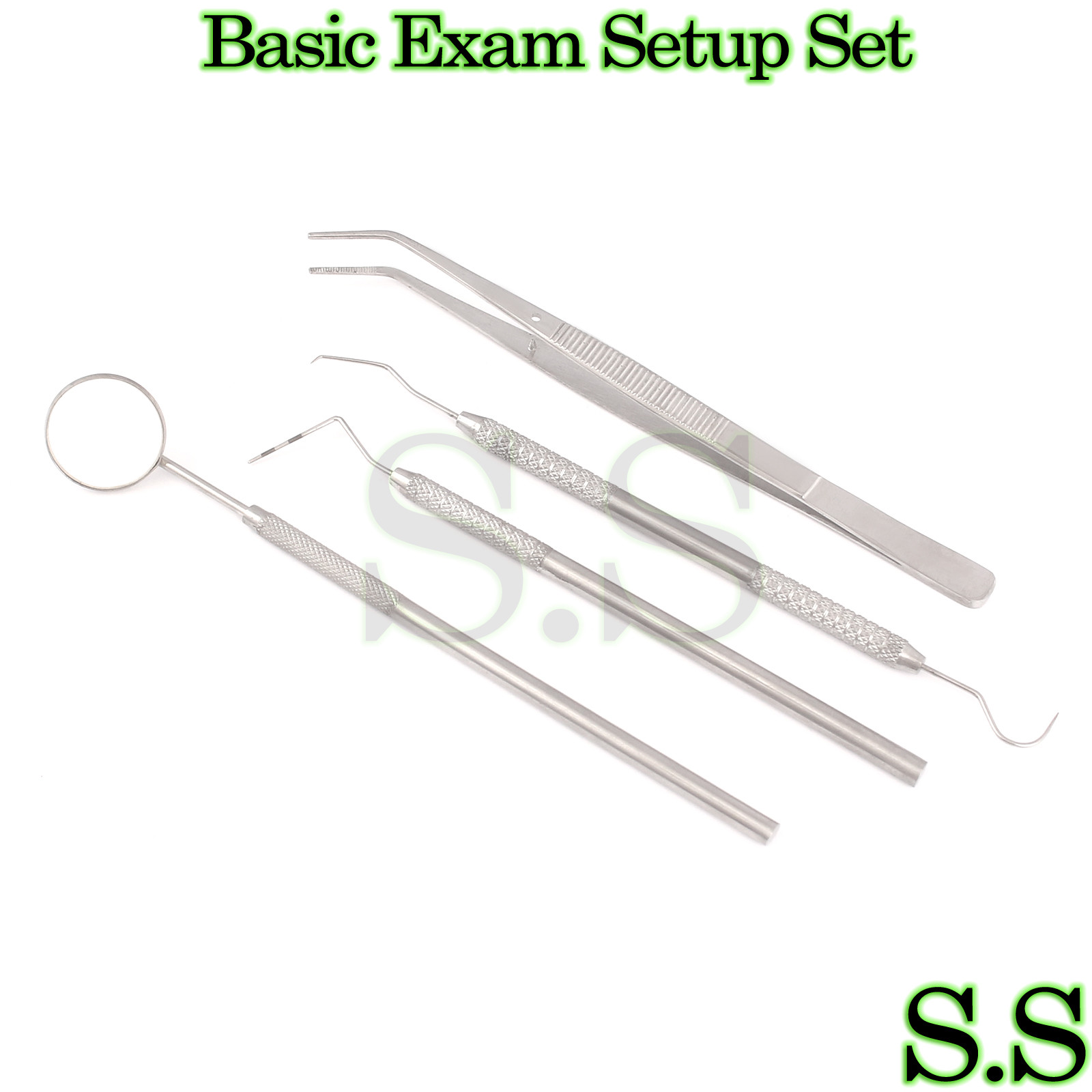 Basic Exam Setup Set of 4 Dental Instruments Probe mirr,PR-0012