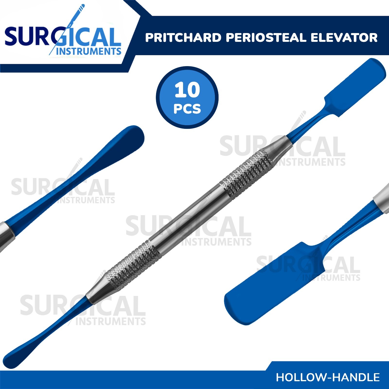 10 Pcs Prichard Periosteal Elevator Blue Dental Implant Surgery German Grade