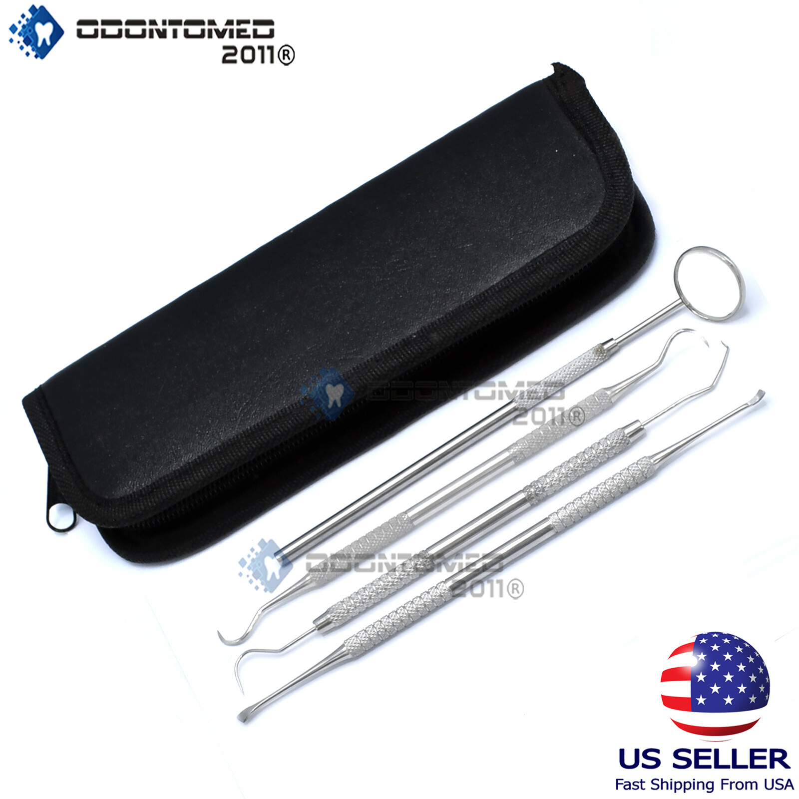 Basic 4 Dental Tooth Pick Pic Prove Set Kit Stainless Steel Hygiene Tool PR-302