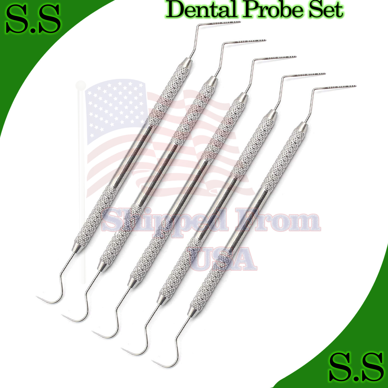 Set of 5 unc15/23 expro periodontal probe/explorer dental color