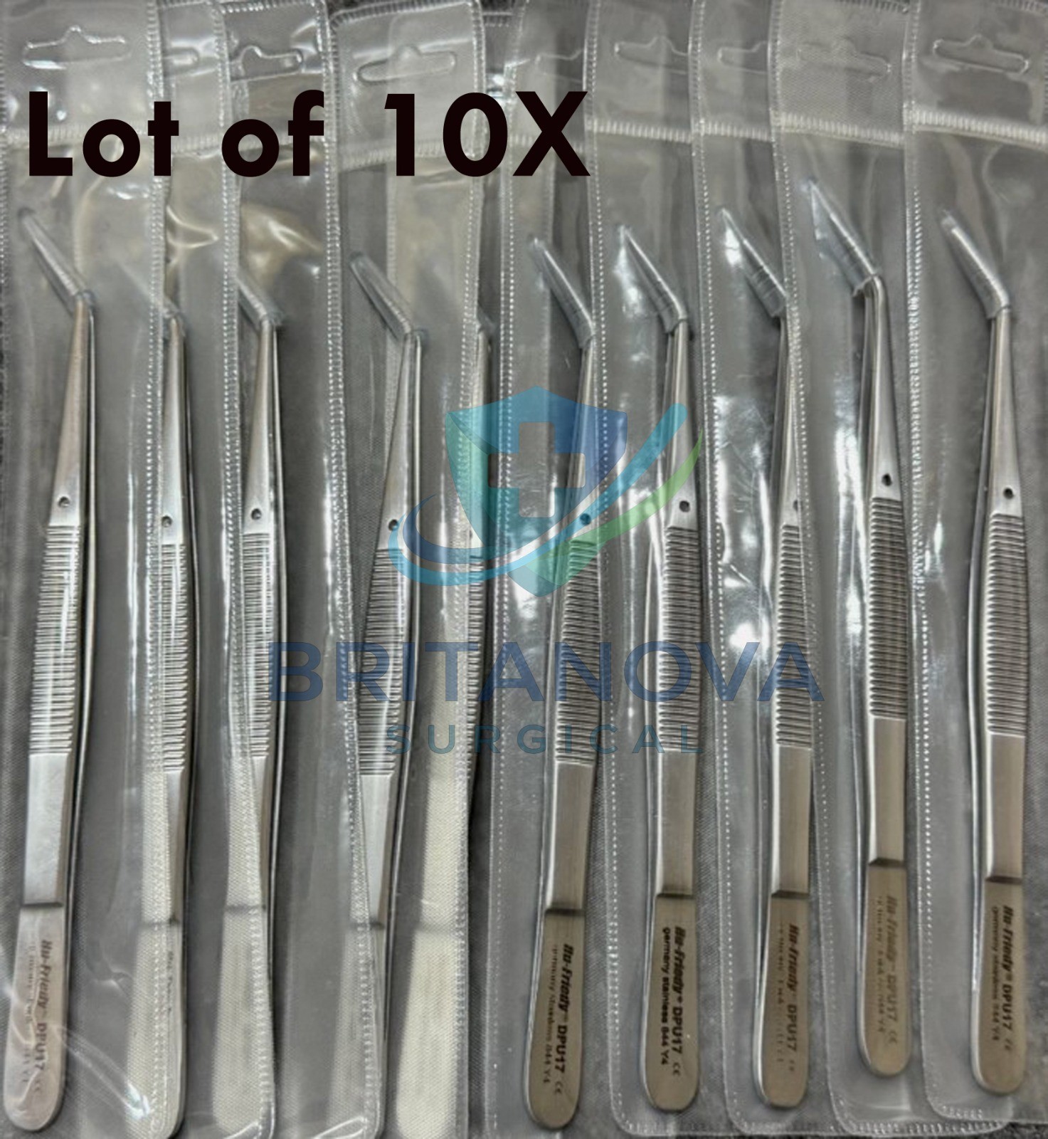 Lot of 10 Hu-Friedy DPU17 Utility Pick-Up Dental Dressing Pliers Stainless Steel