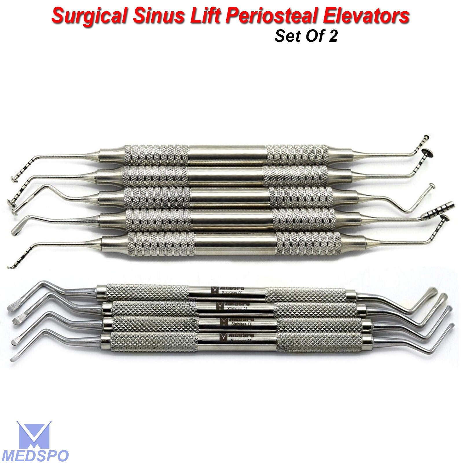 Periodontal Lucas Bone Curettes Sinus Implant Oral Surgery Mushroom Elevator Set