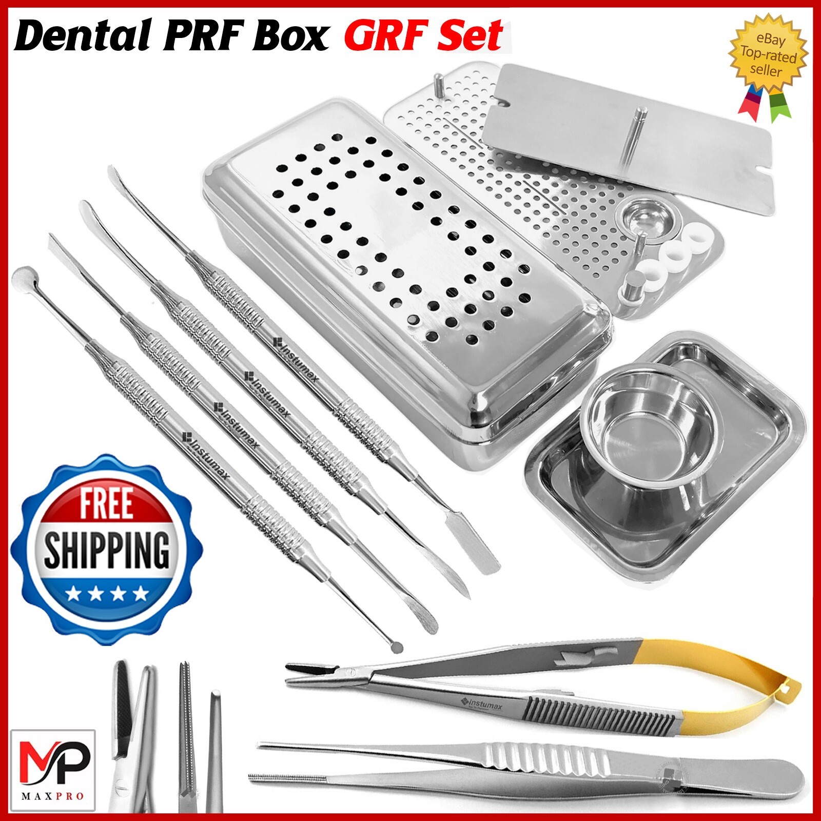 Dental PRF Box GRF Set Box Kit Periosteal Elevator Oral Surgery Tool Set
