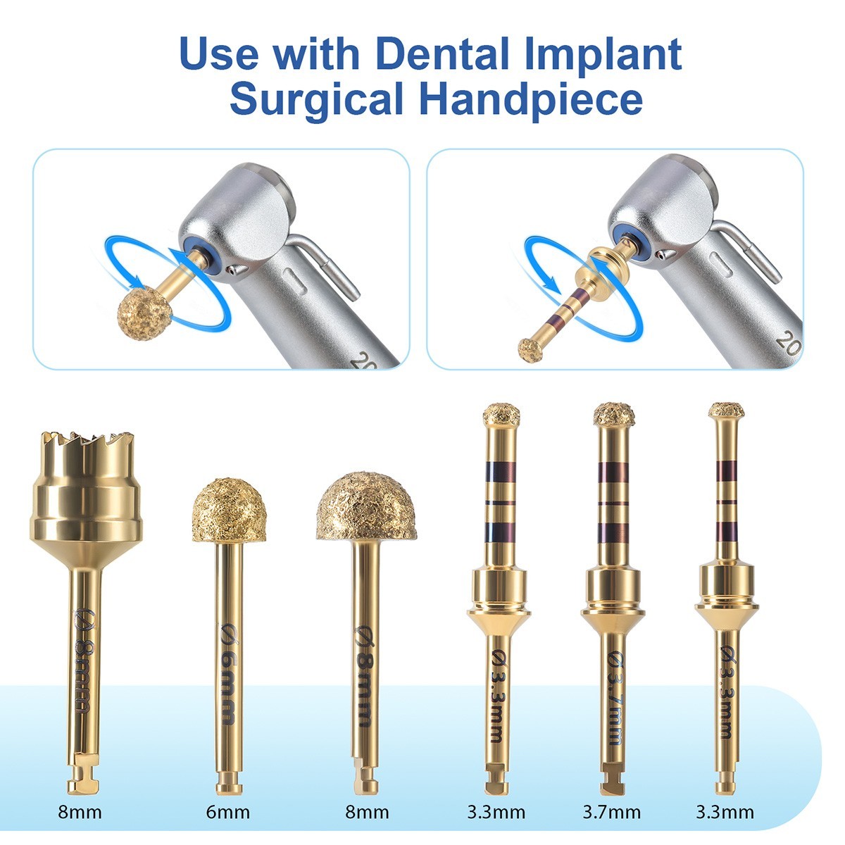 Dental Maxillary Sinus External Lifting Diamond Coated Burs Drills 6pcs/Kit
