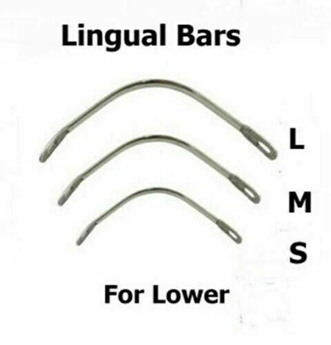 60 Pcs Dental Lingual Bars Lower Large/Medium/Small Denture Repair Bar 20/pack