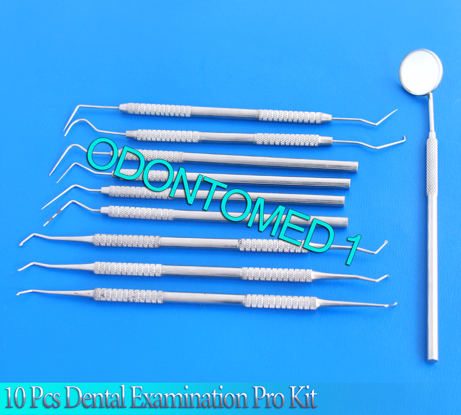 Set of 10 Pcs Dental Examination Explorers Probes Excavators Spreaders Mirror