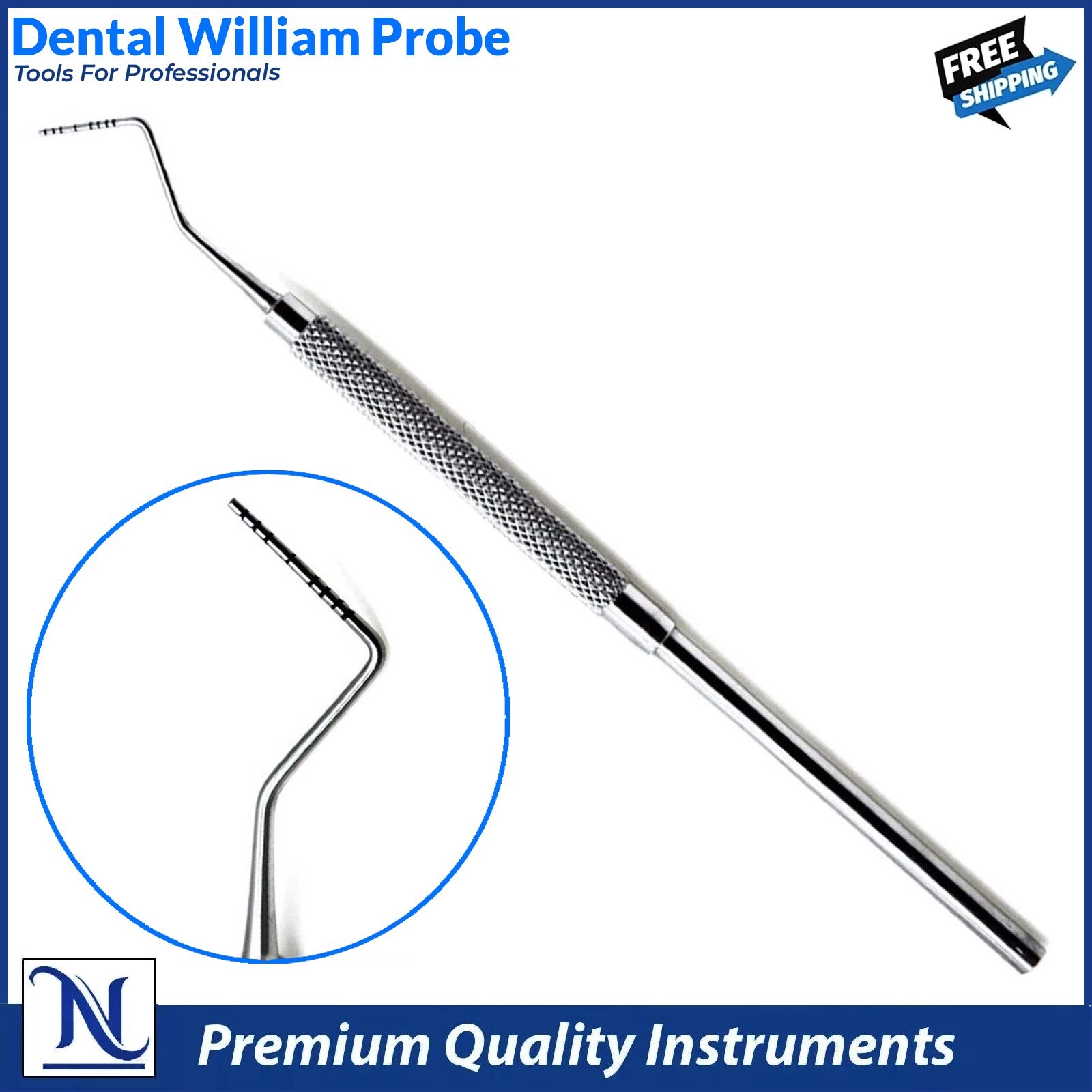 10-Peices Perio Probe William Dental Periodontal Probes Color Coated