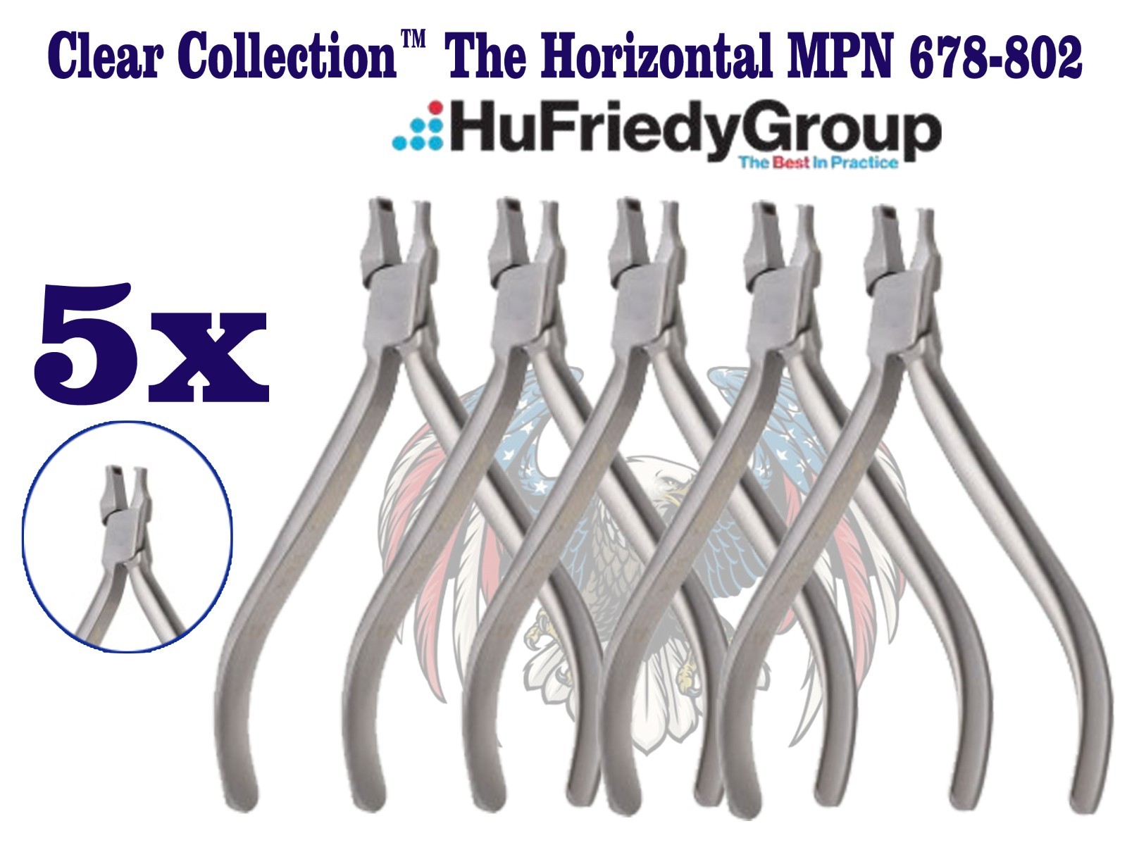Lot of 5 Pcs Hu Friedy Clear Collection™ The Horizontal MPN 678-802