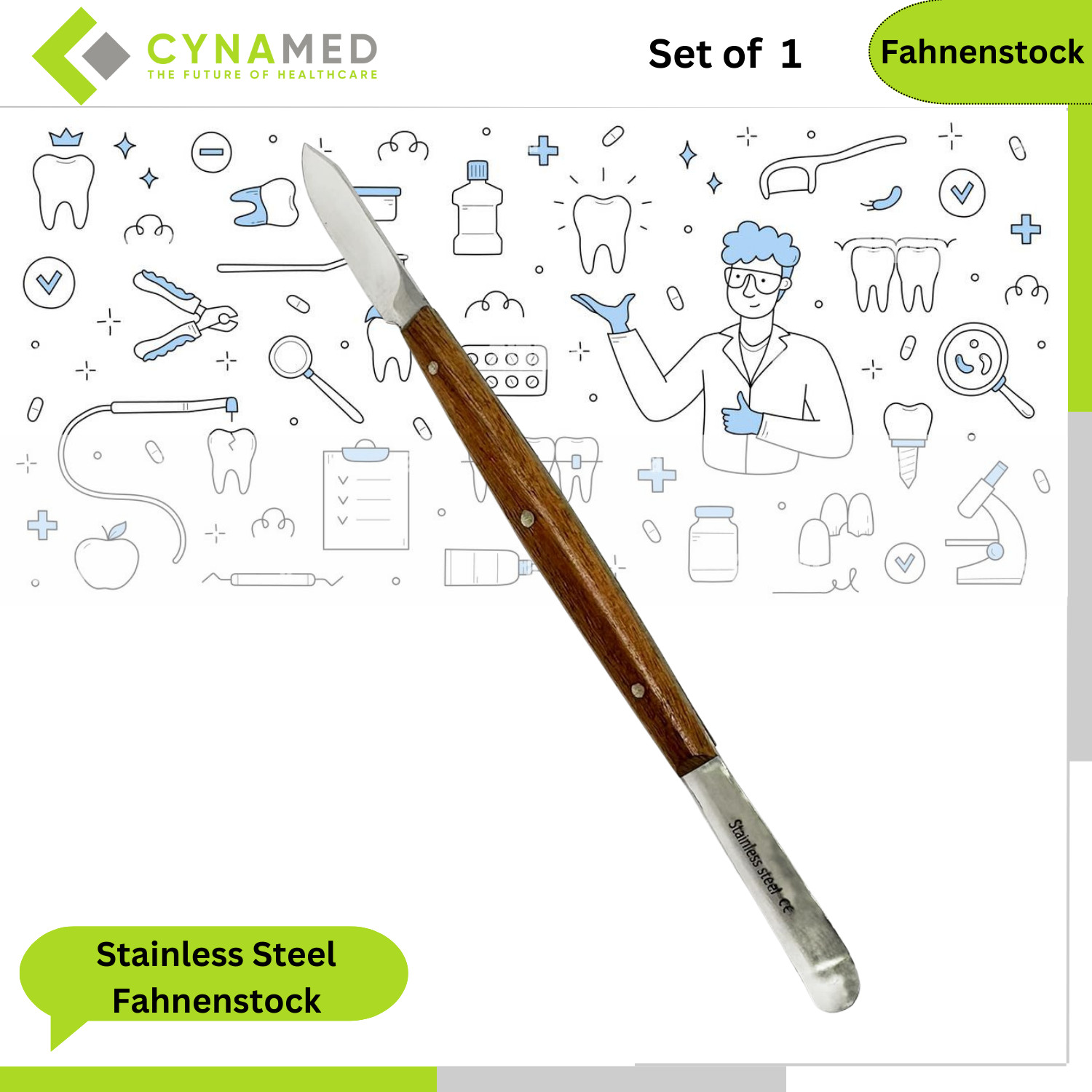 Cynamed Stainless Steel Fahnenstock Wax Knife Dental Lab Surgical Instrumets
