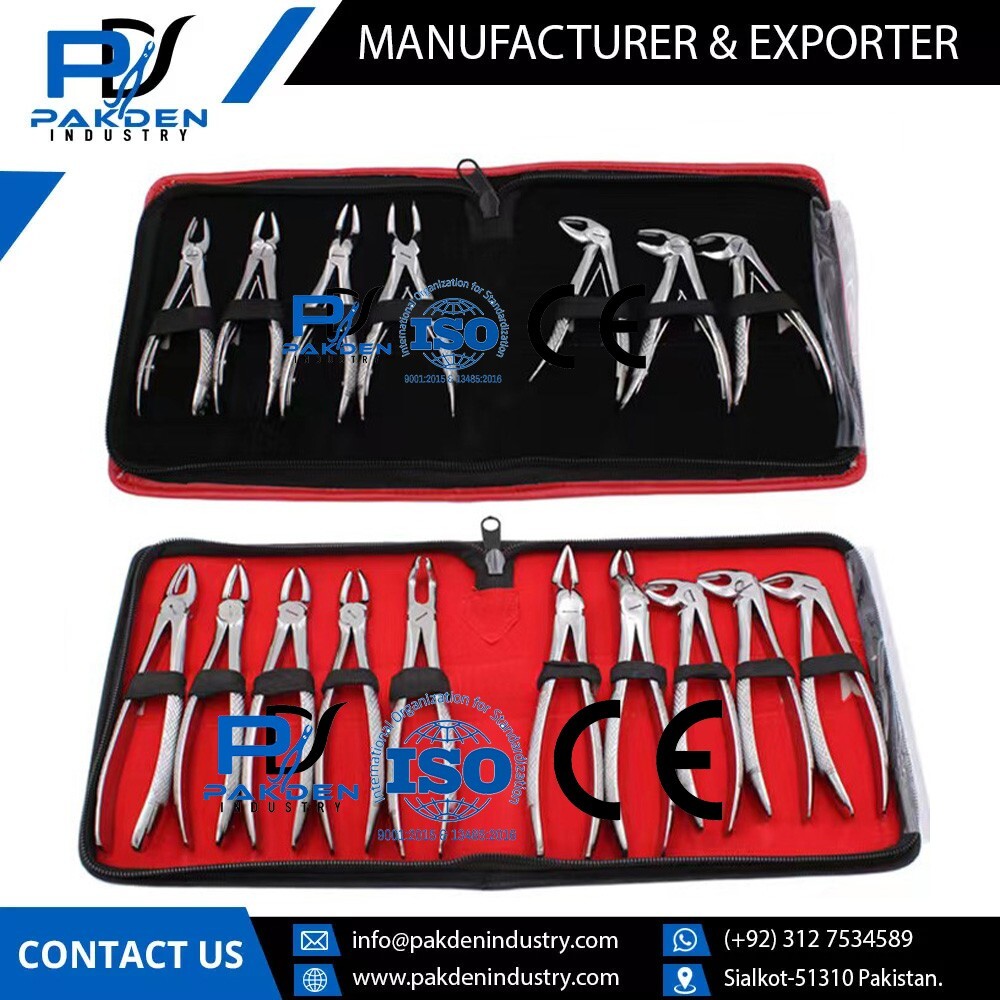 10 PCS English Pattern Dental Extracting Forceps Kit Surgical Tooth Removal CE