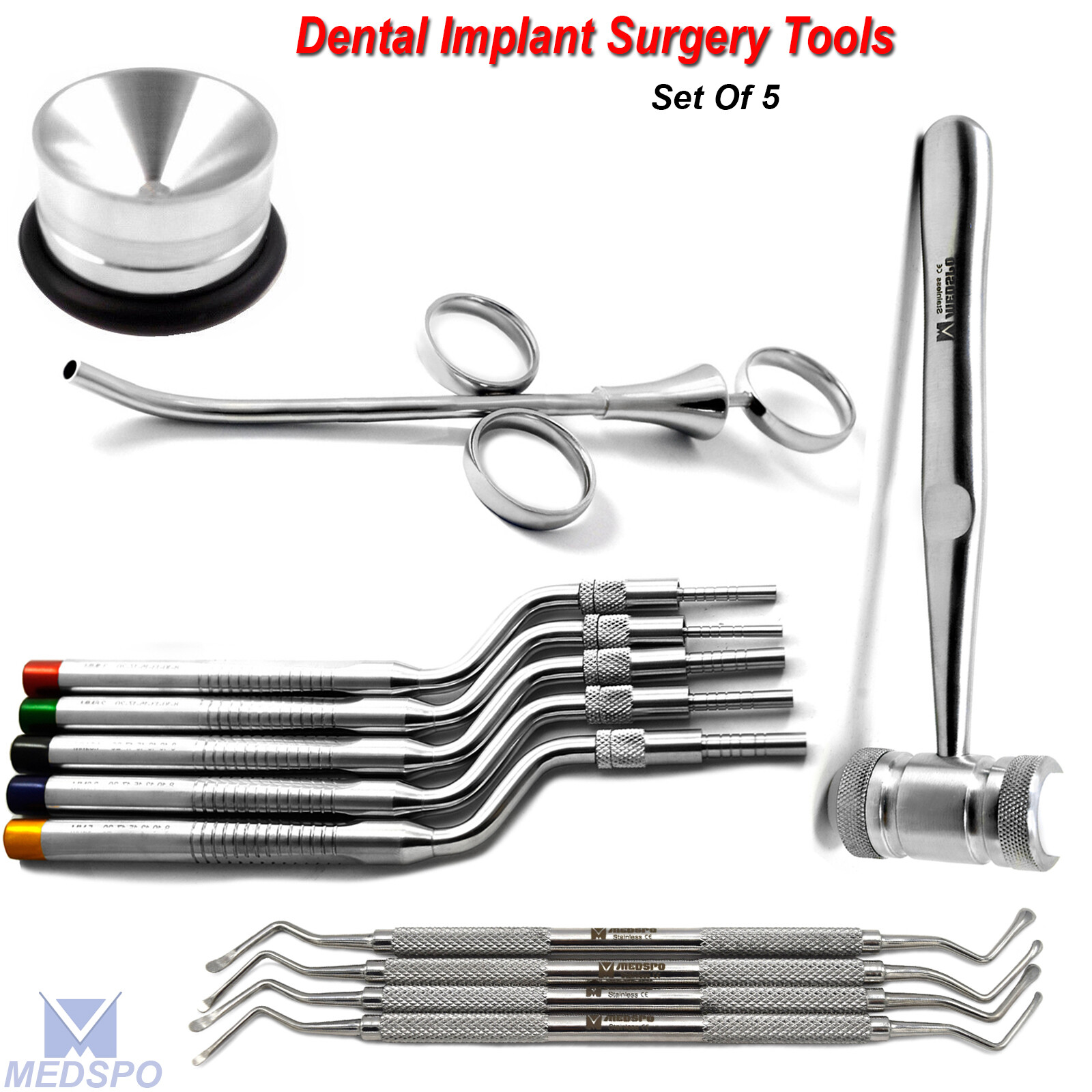 Bone Graft Syringe Lucas Curettes Dental Sinus Lift Osteotome Surgery Instrument
