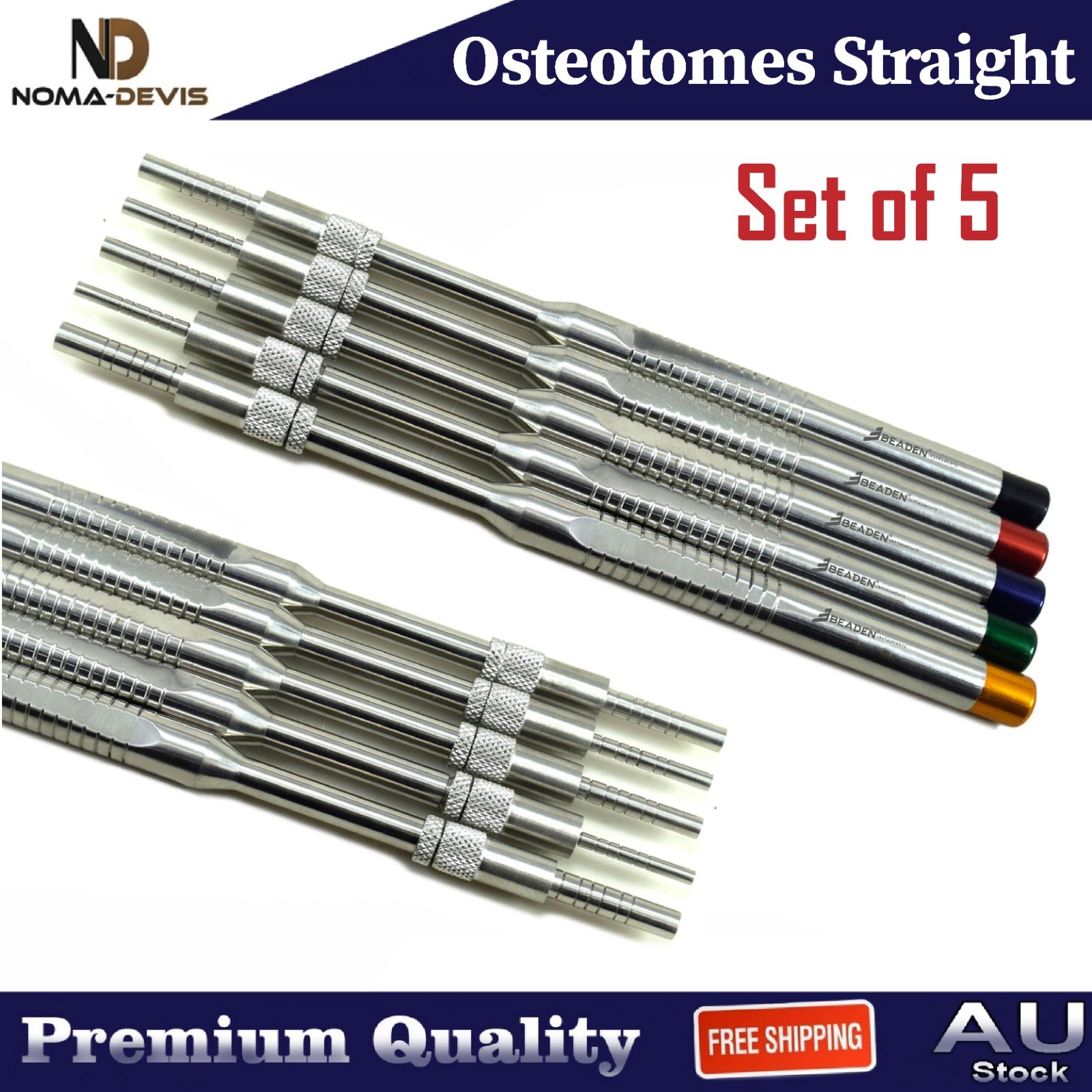 Surgical Implant Elevators Osteotome Implant Elevators Straight Set of 5 BEADEN®