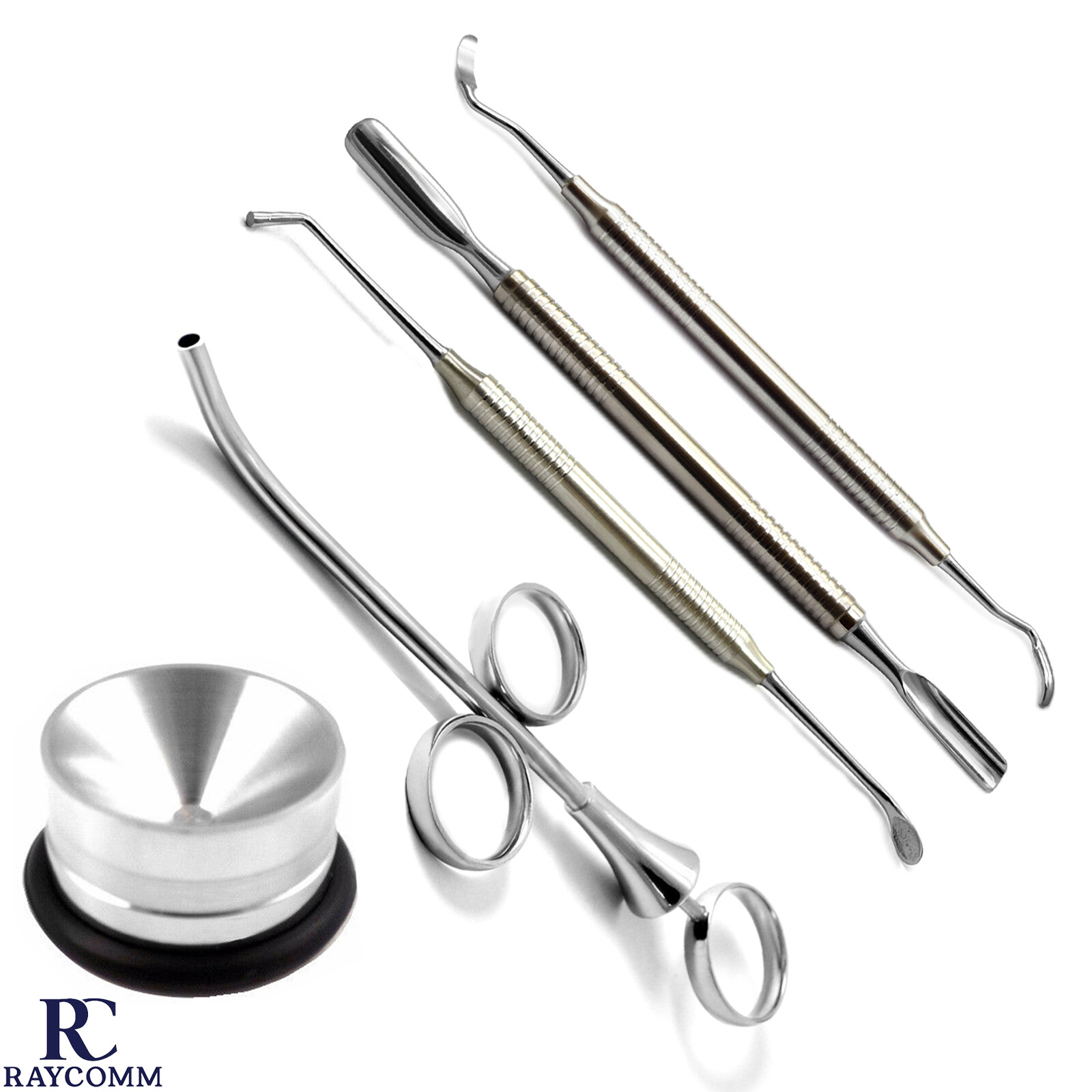 Dental Implant Bone Grfating Syringe Scoop Mixing Well Pot Instruments Set Of 5