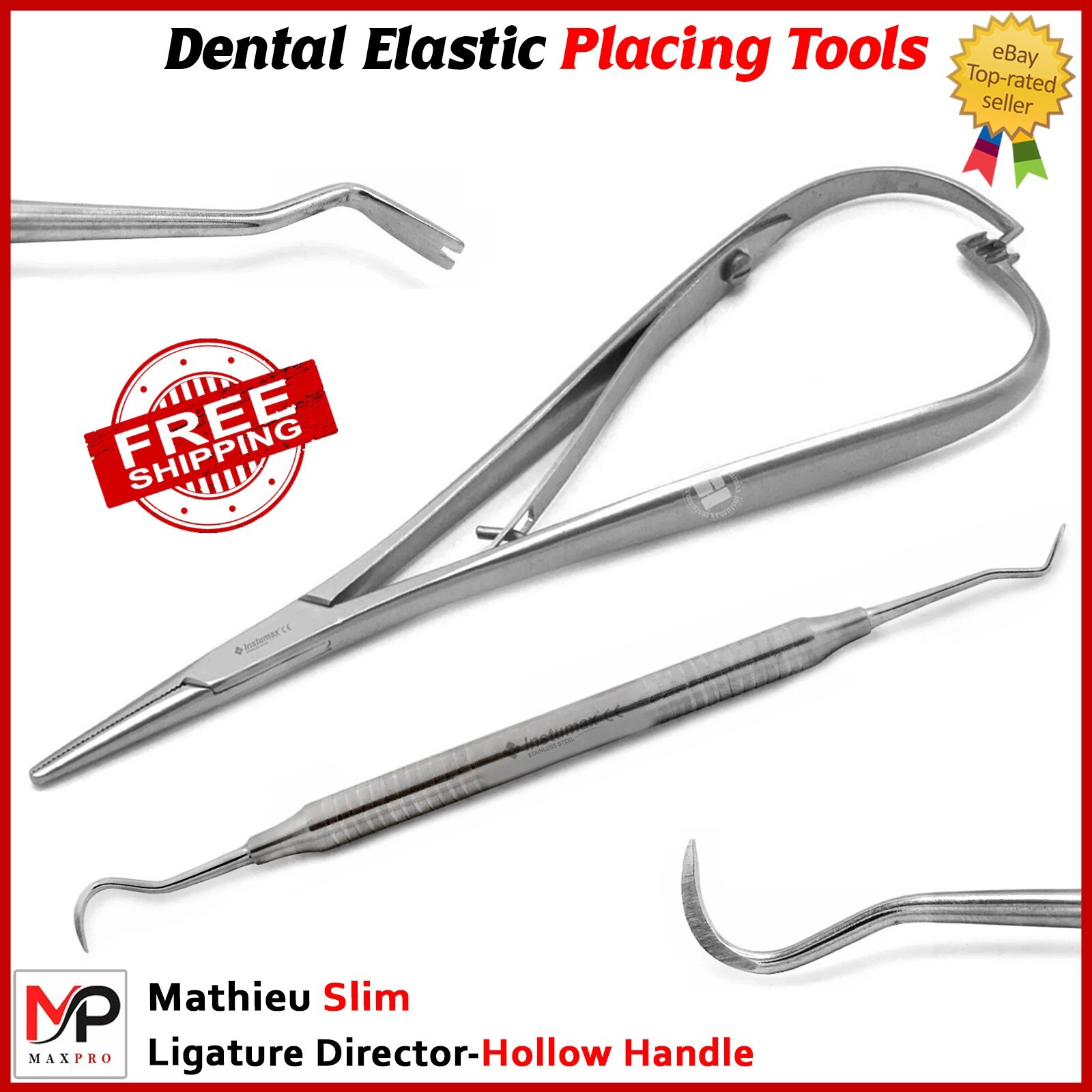 Ortho Plier Set – Mathieu Forceps, Elastic Ligating Tool, Archwire Scaler Pcs 2