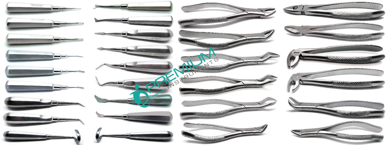 28 Pcs Dental Extraction Elevators Forceps Stainless Steel Surgical Instruments